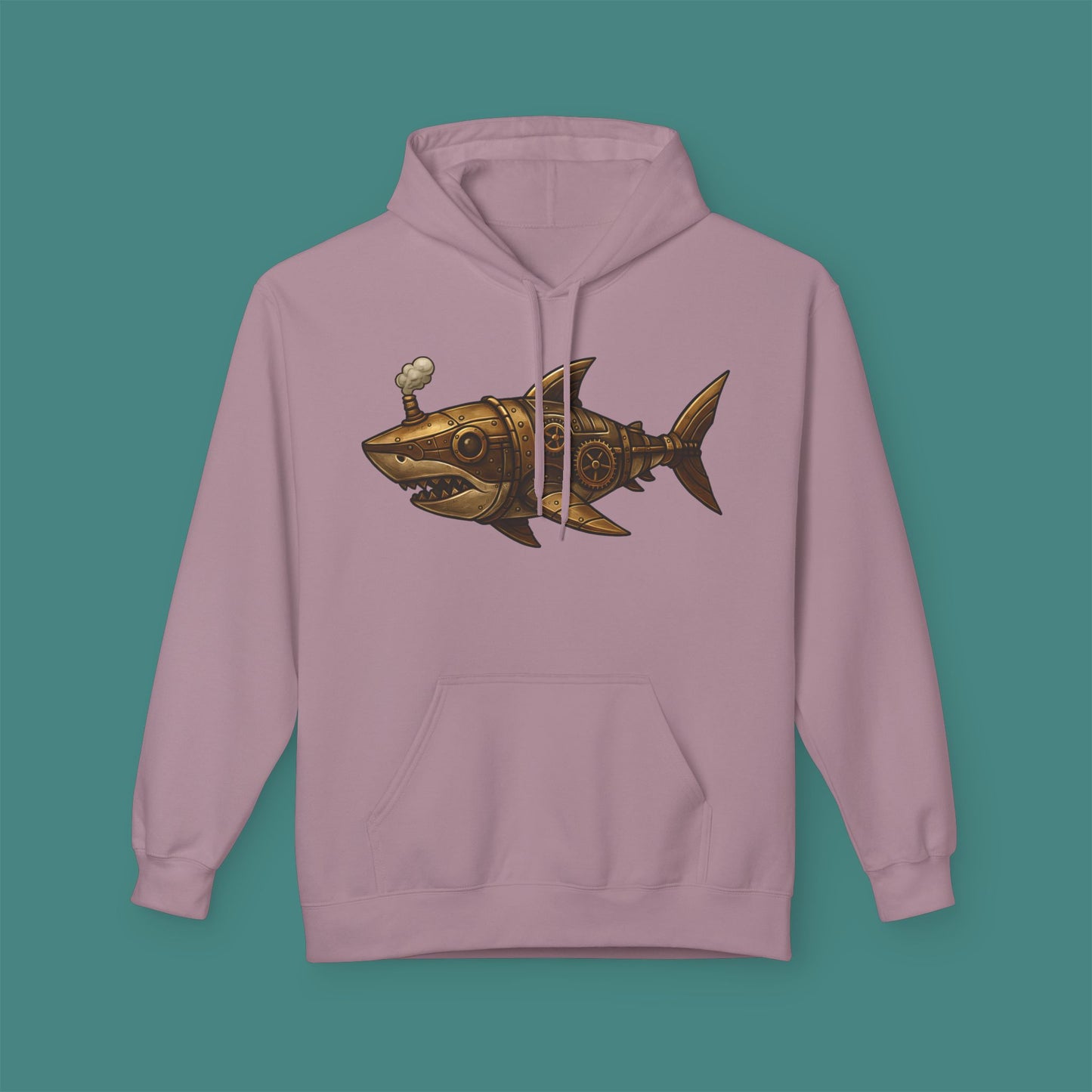 Steampunk Mechanical Shark Fleece Unisex Hoodie