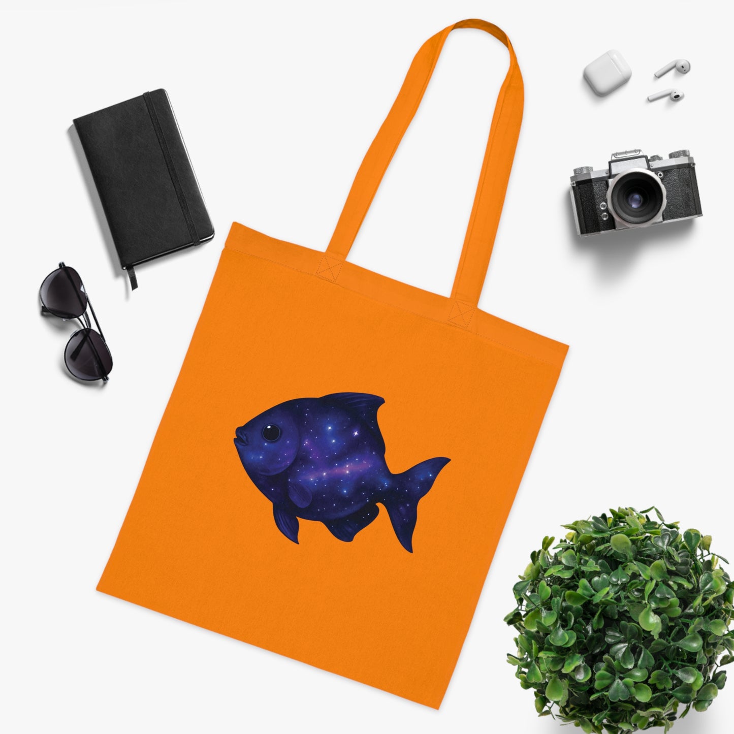 Cosmic Galaxy Fish Tote Bag