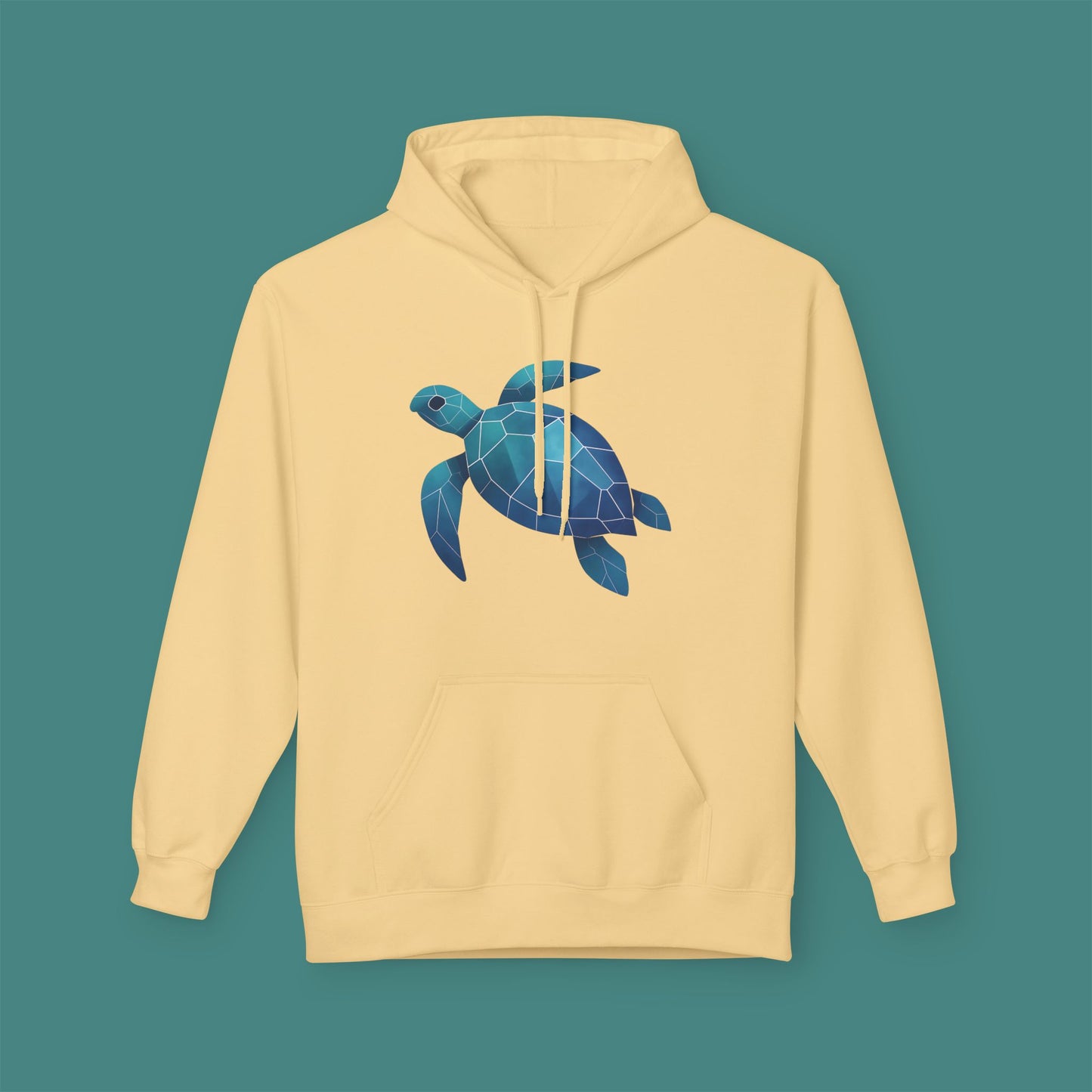 Geometric Polygon Turtle Fleece Unisex Hoodie