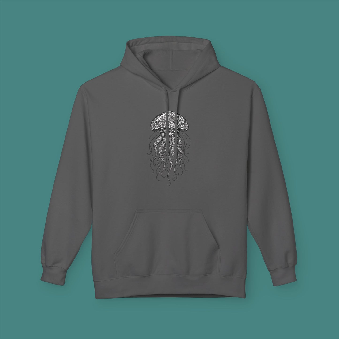 Intricate Mandala Jellyfish Fleece Unisex Hoodie