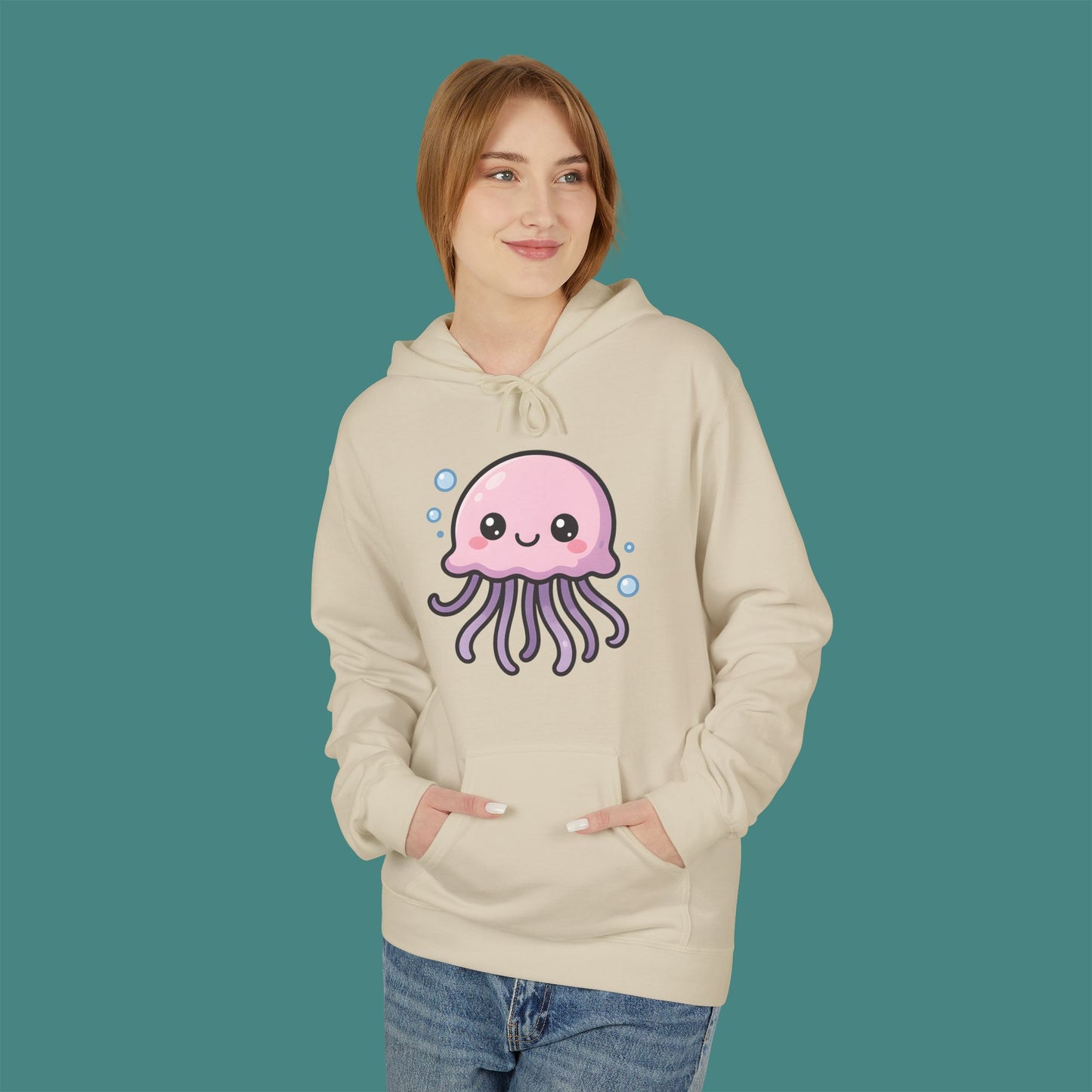 Cartoon Cute Jellyfish Fleece Unisex Hoodie