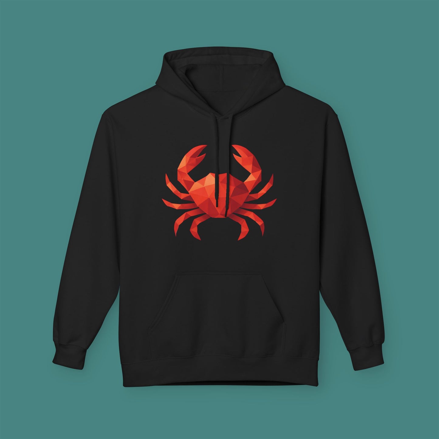 Geometric Polygon Crab Fleece Unisex Hoodie