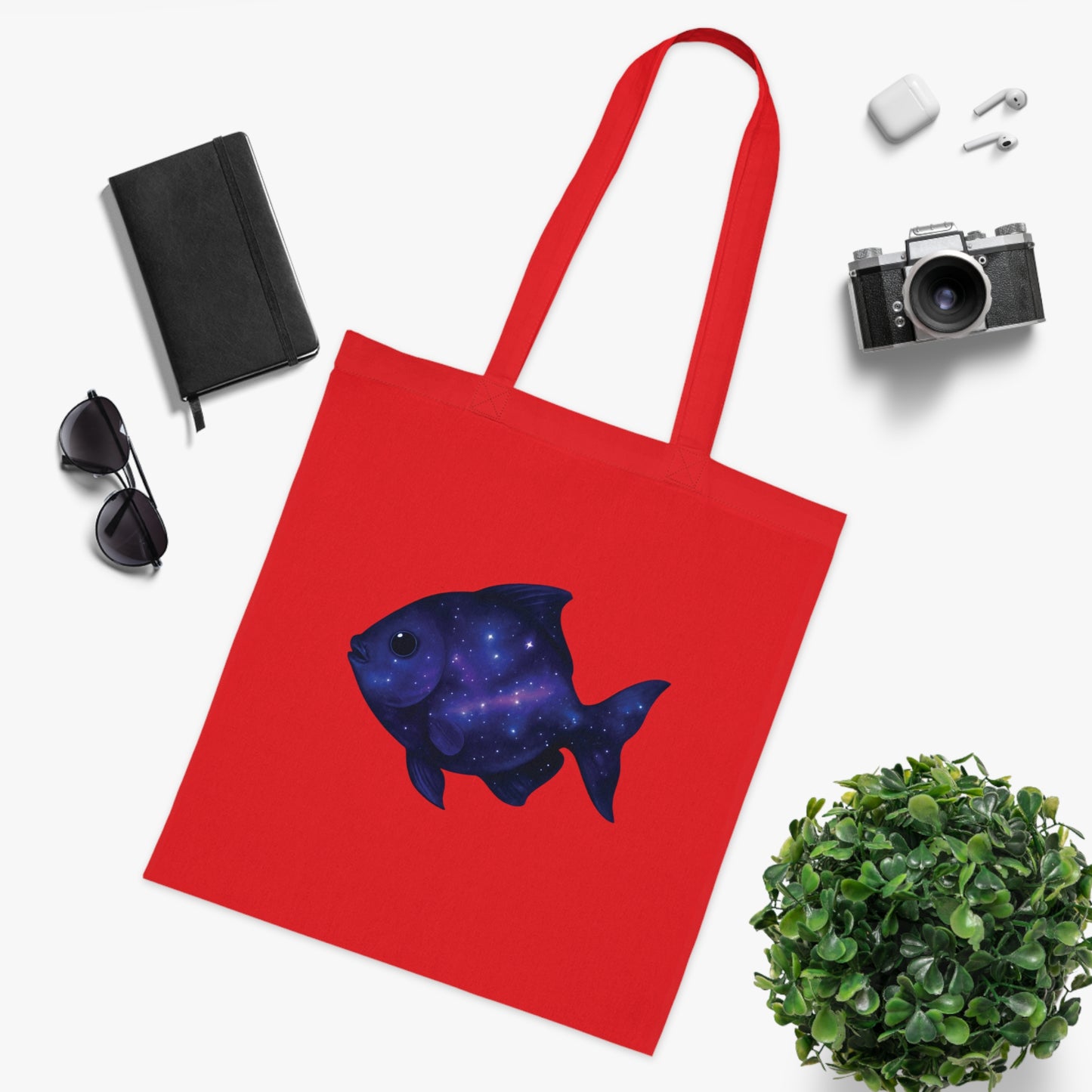 Cosmic Galaxy Fish Tote Bag