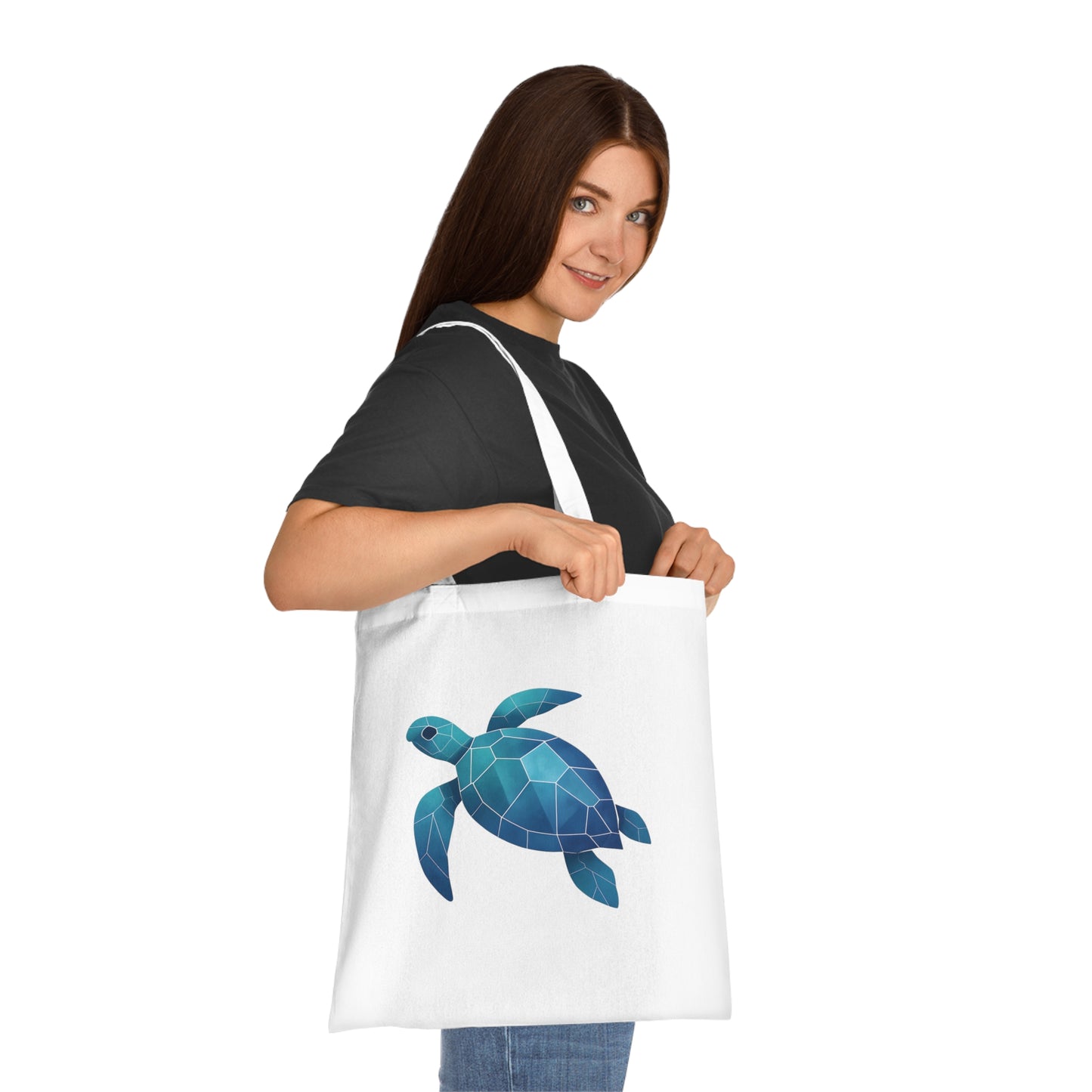 Geometric Polygon Turtle Tote Bag