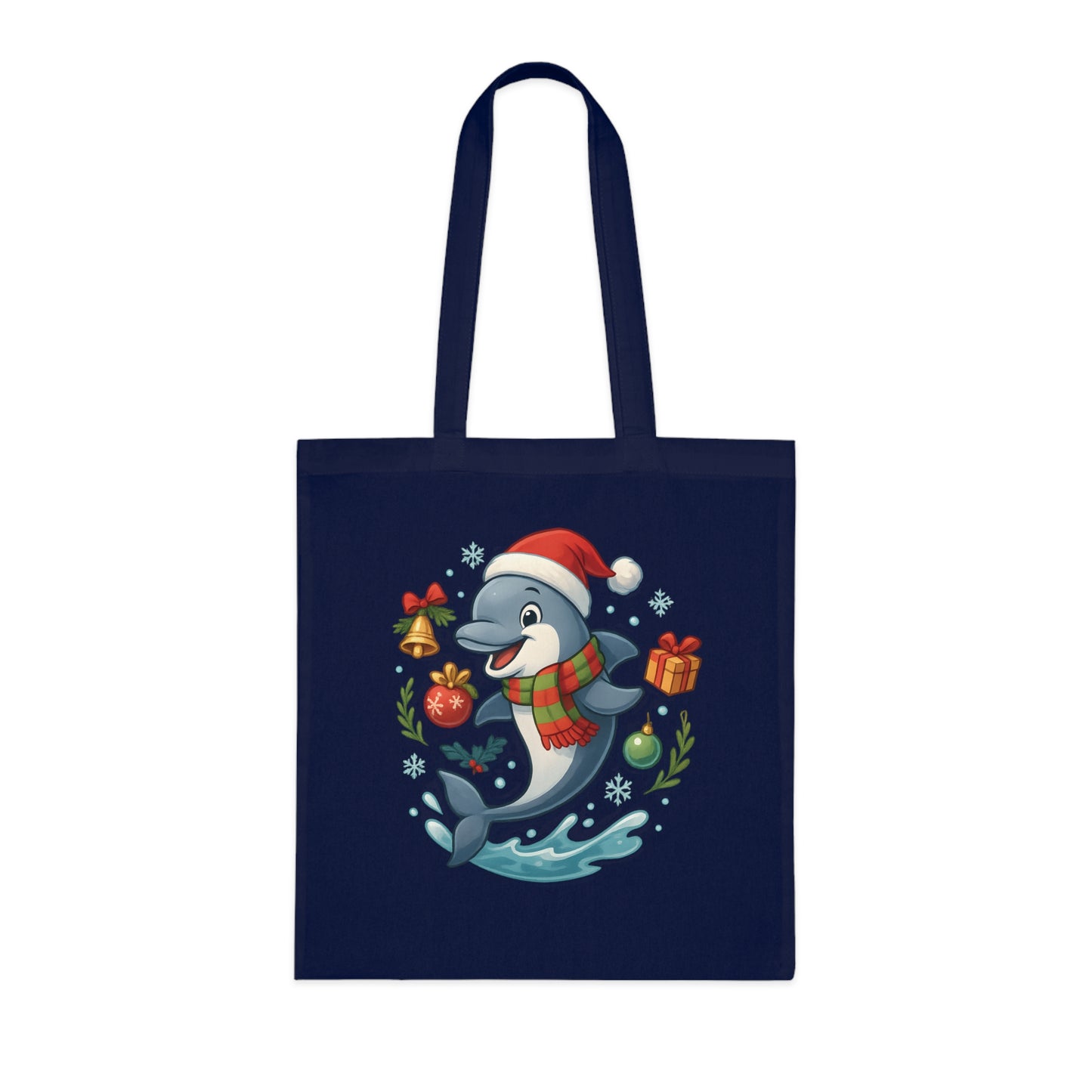 Christmas Dolphin Tote Bag