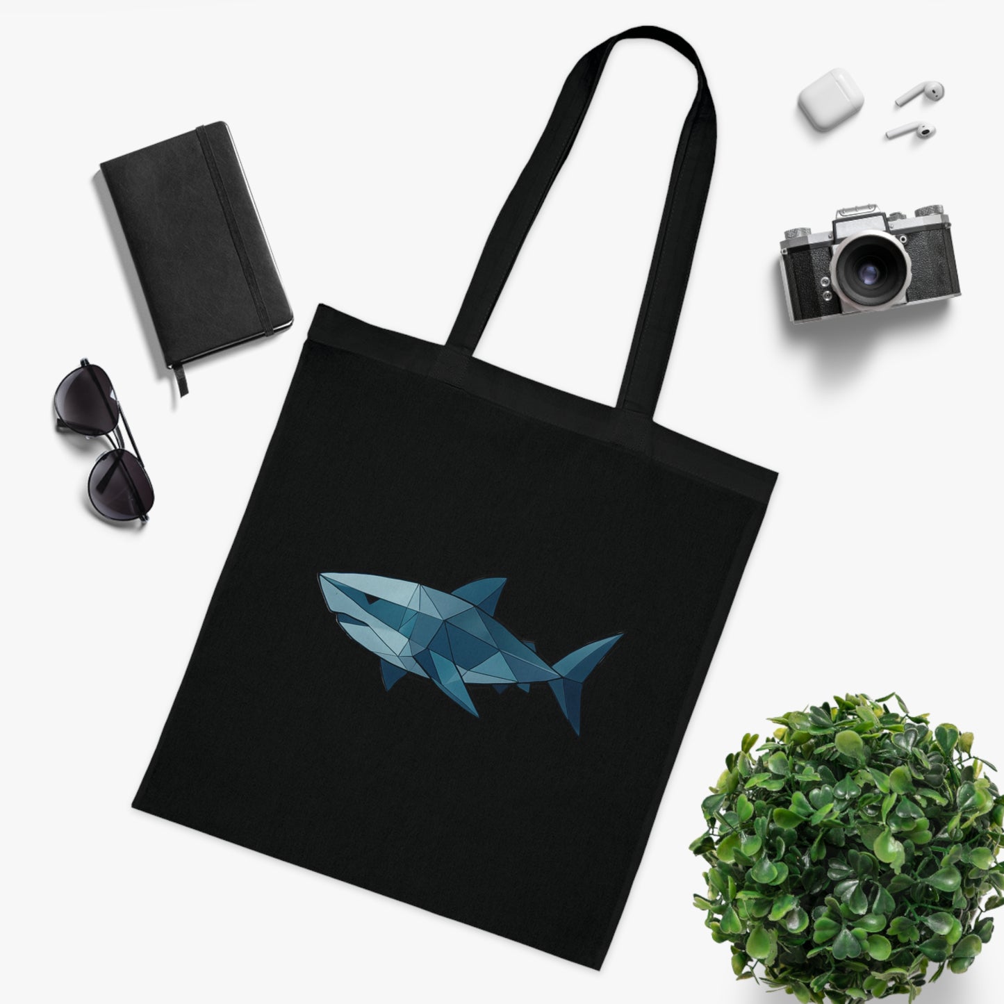 Geometric Polygon Shark Tote Bag