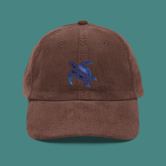Cosmic Galaxy Turtle Corduroy Embroidered Cap