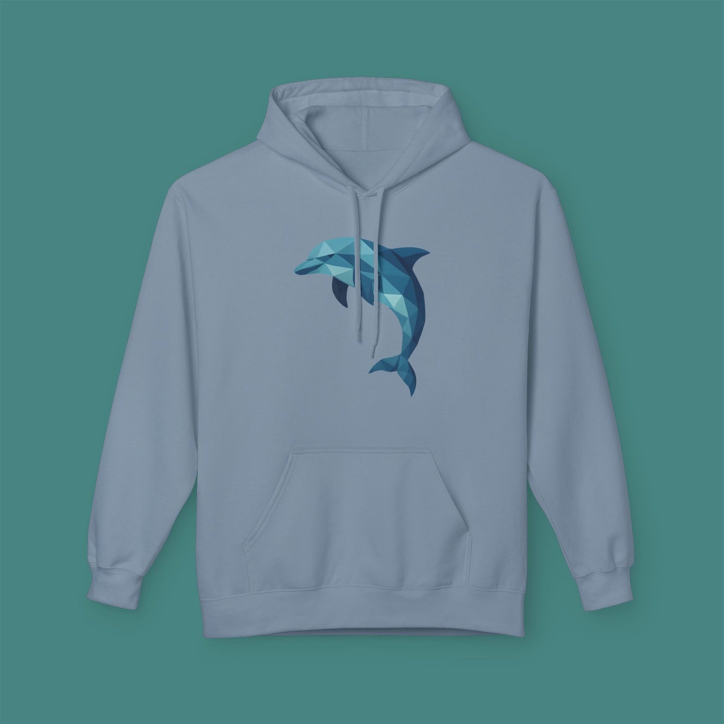 Geometric Polygon Dolphin Fleece Unisex Hoodie