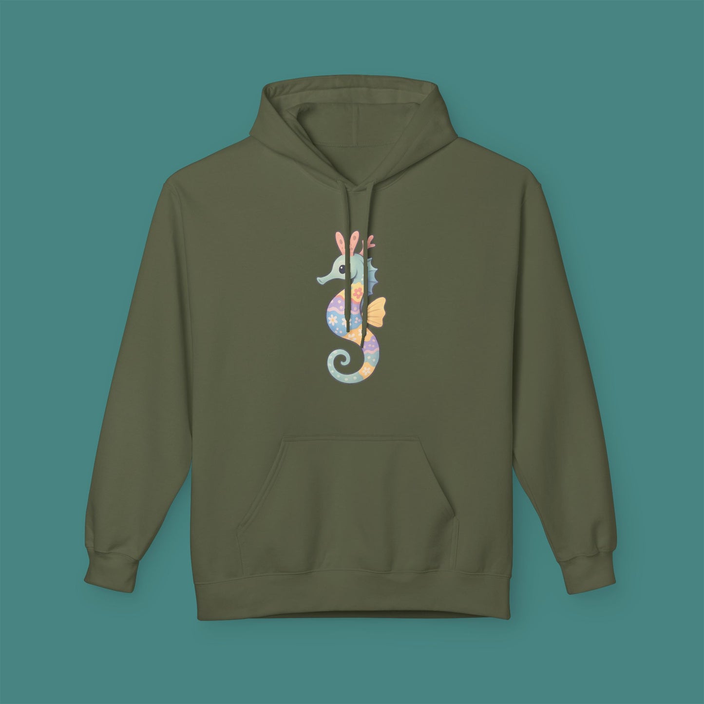 Easter Seahorse Fleece Unisex Hoodie
