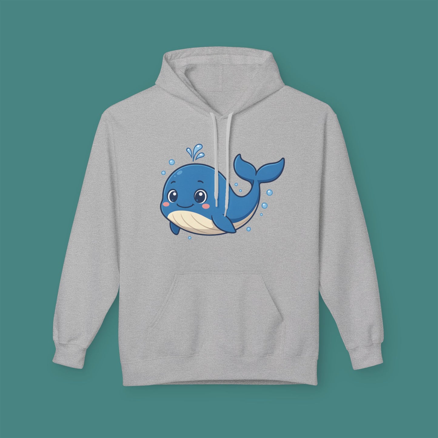 Cartoon Cute Whale Fleece Unisex Hoodie