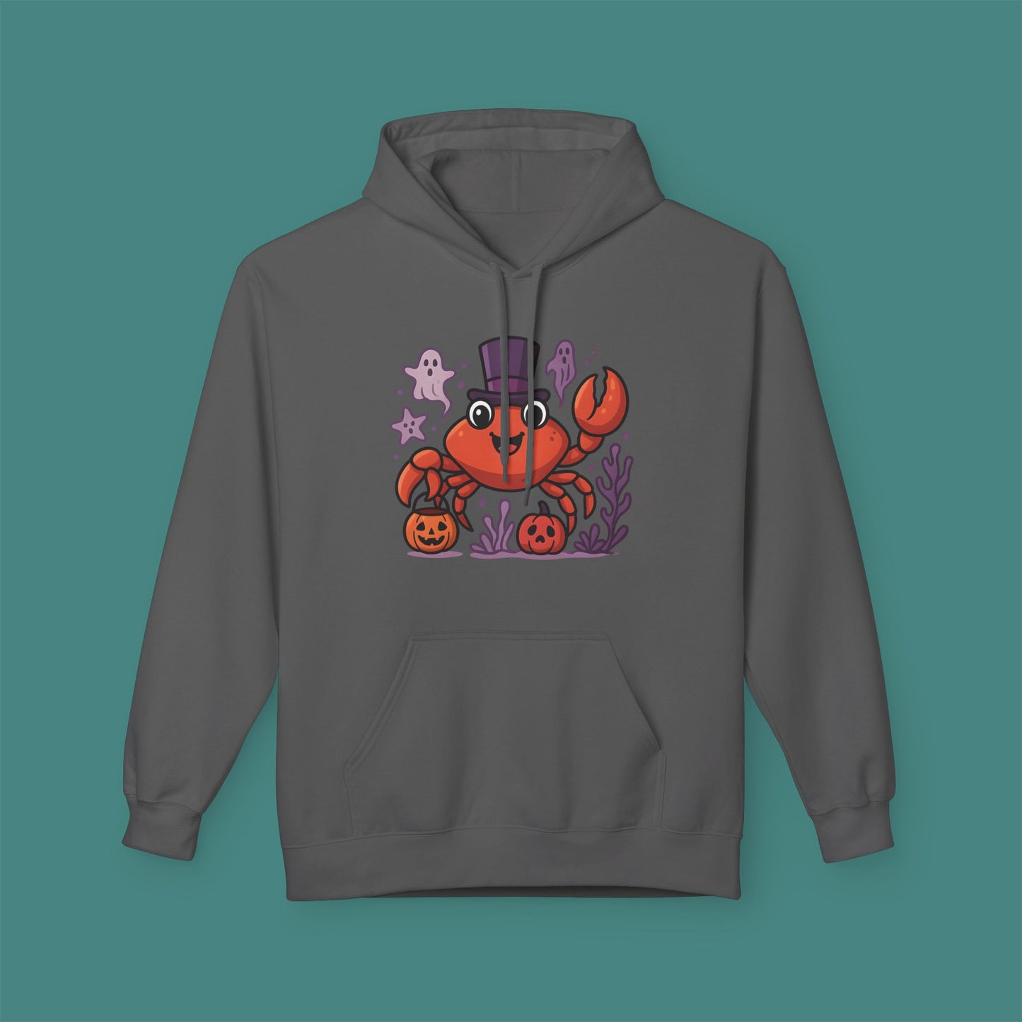 Halloween Crab Fleece Unisex Hoodie