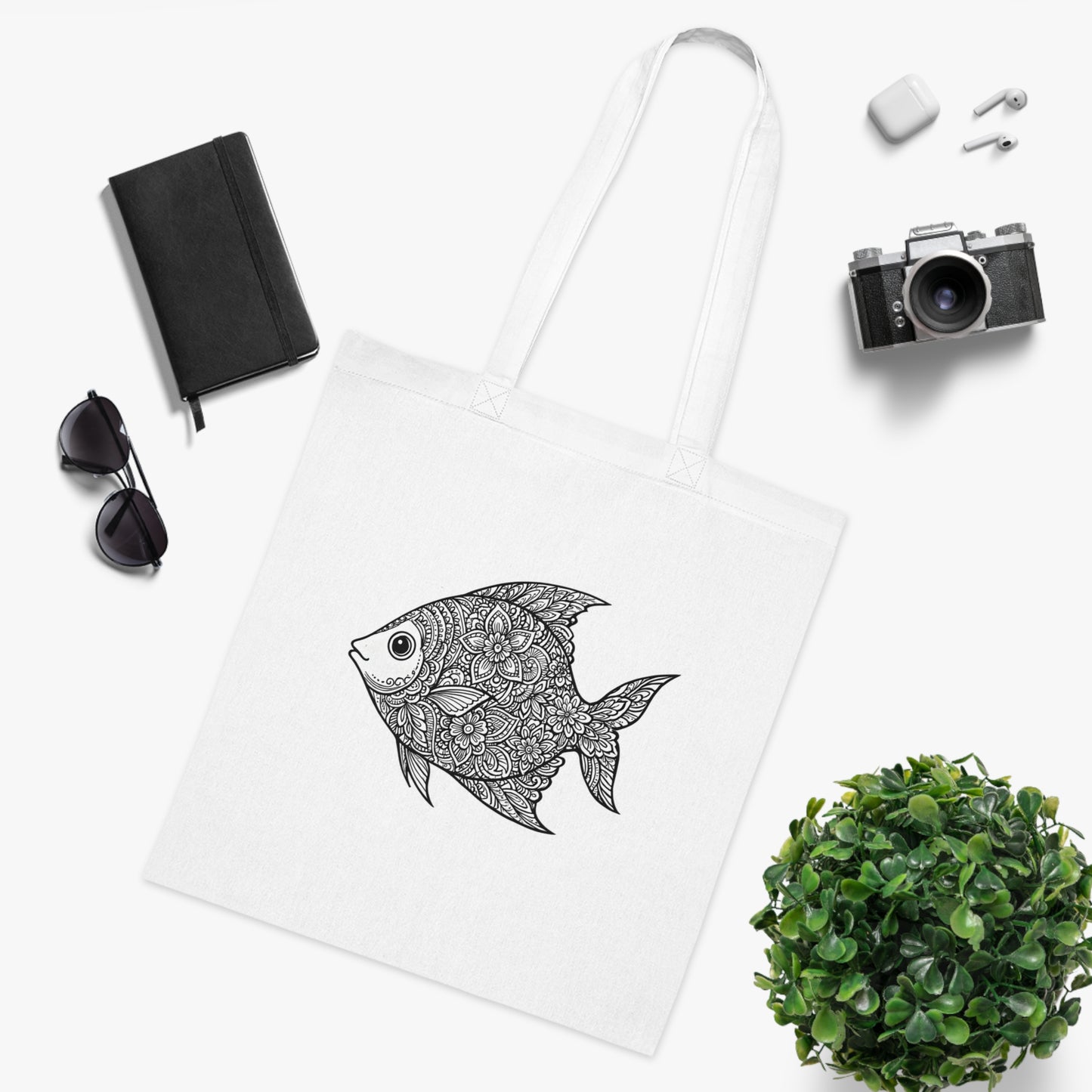 Intricate Mandala Fish Tote Bag