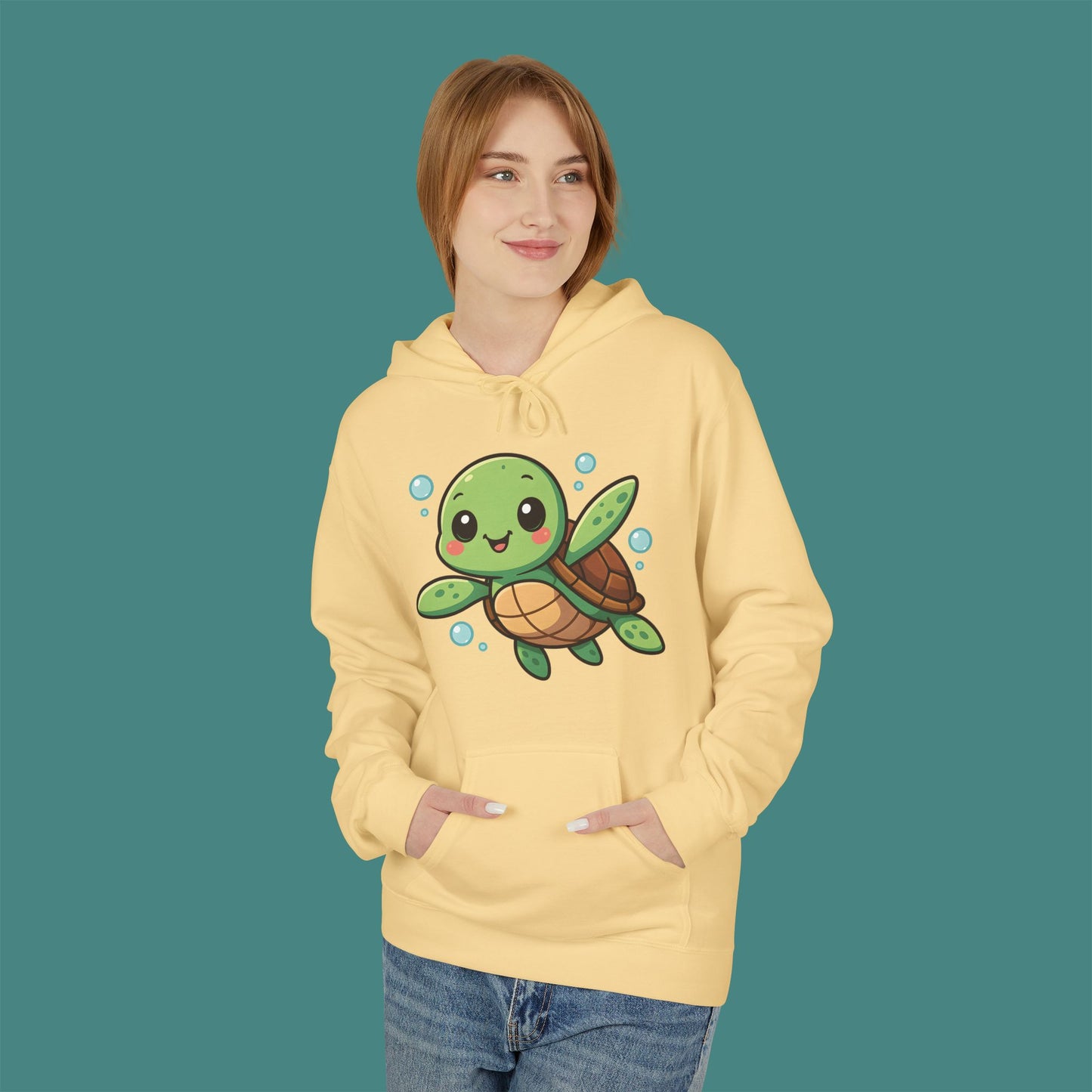 Cartoon Cute Turtle Fleece Unisex Hoodie