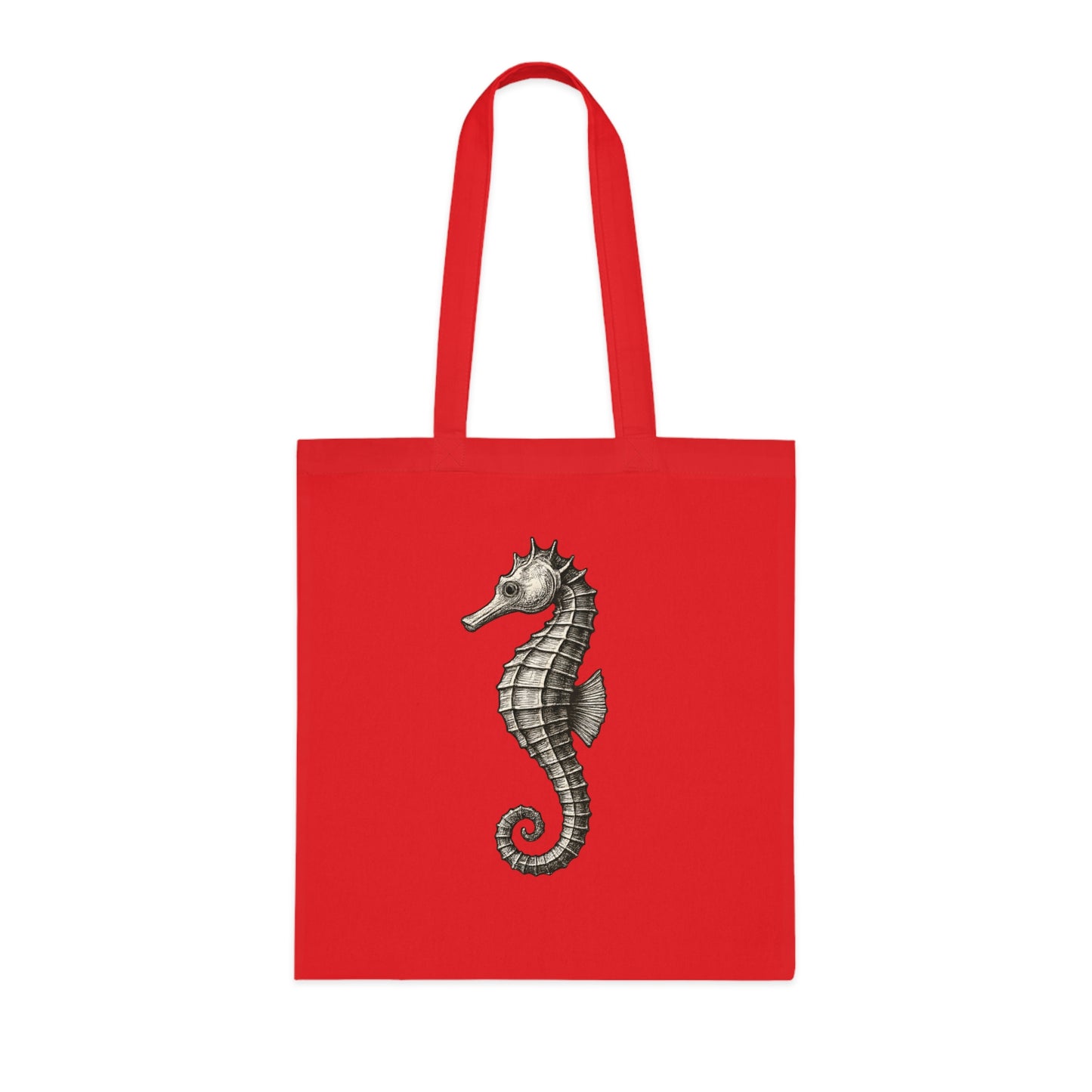 Vintage Etching Seahorse Tote Bag