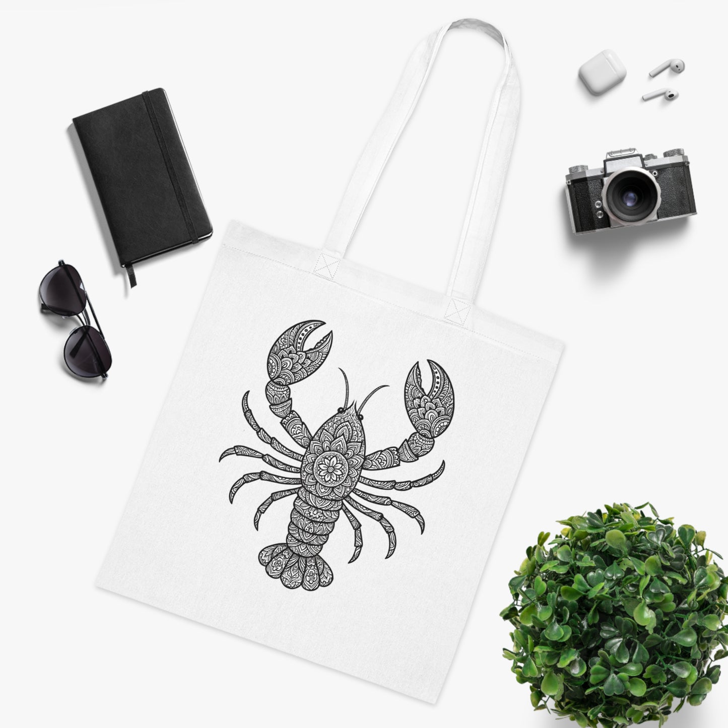 Intricate Mandala Lobster Tote Bag