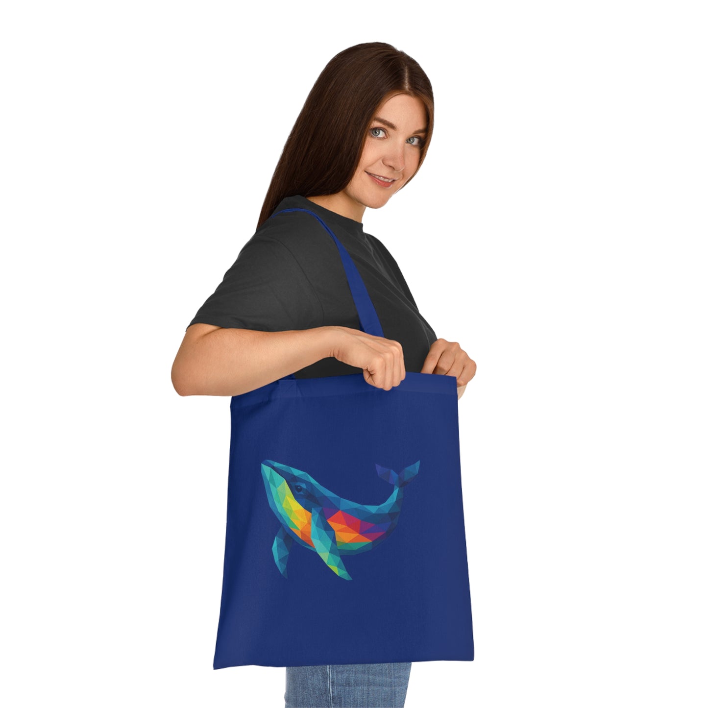 Geometric Polygon Whale Tote Bag
