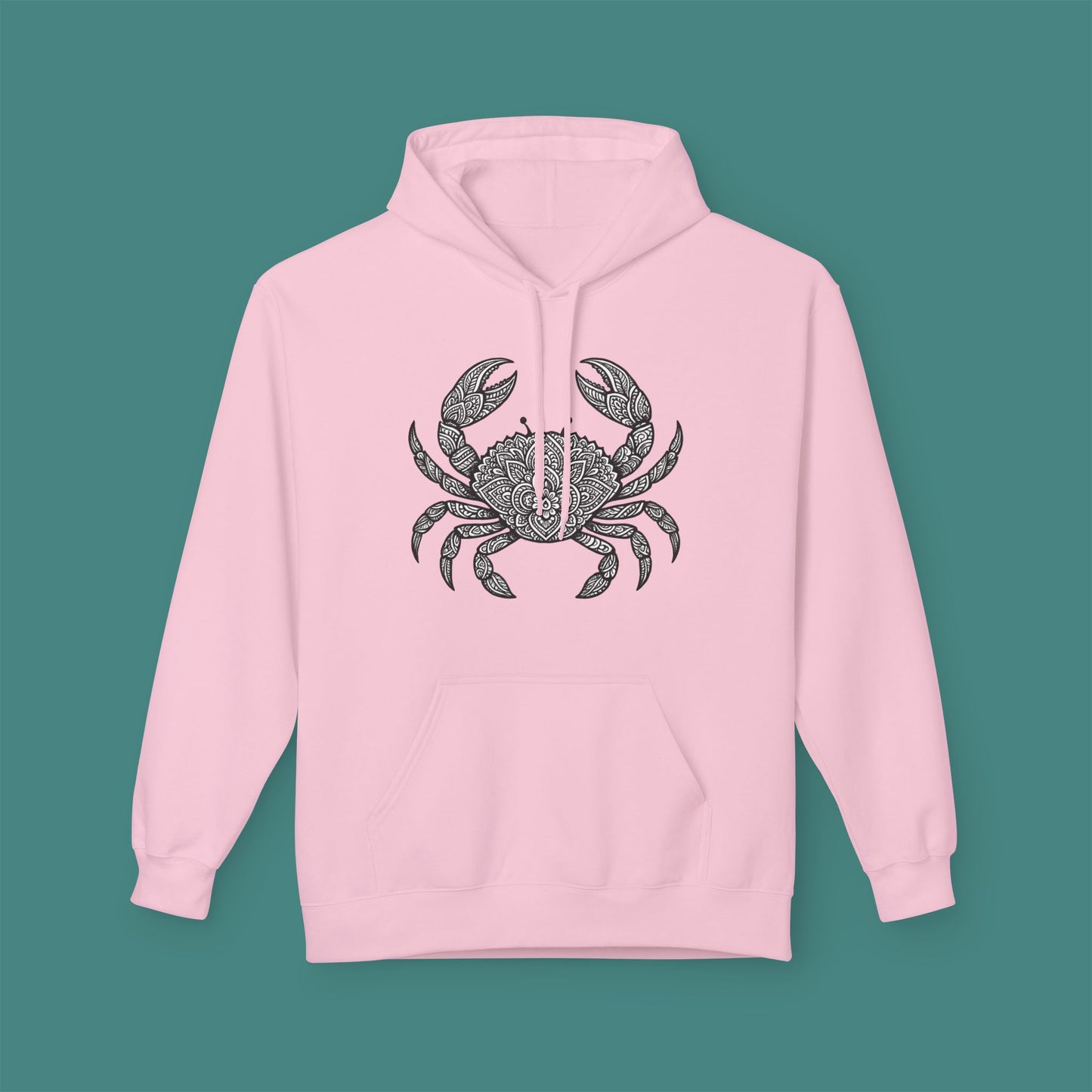 Intricate Mandala Crab Fleece Unisex Hoodie