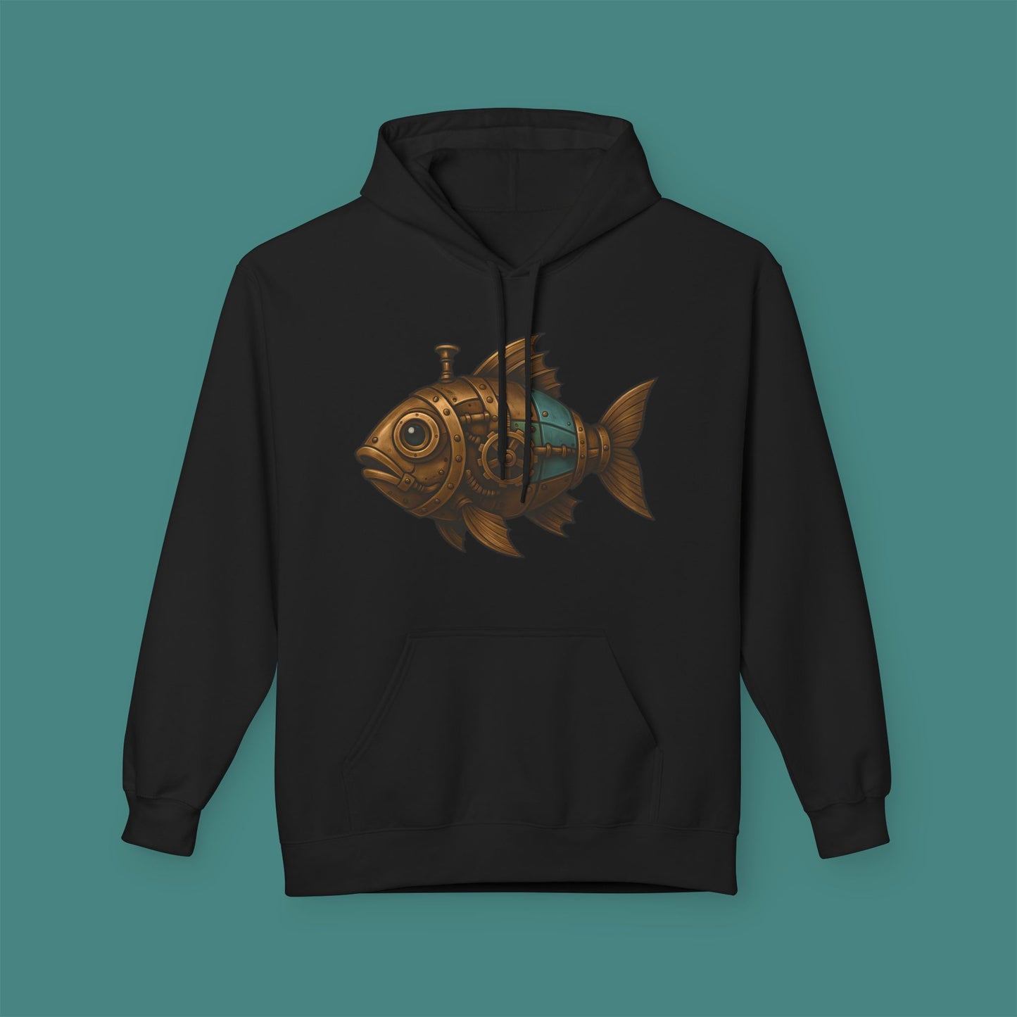 Steampunk Mechanical Fish Fleece Unisex Hoodie