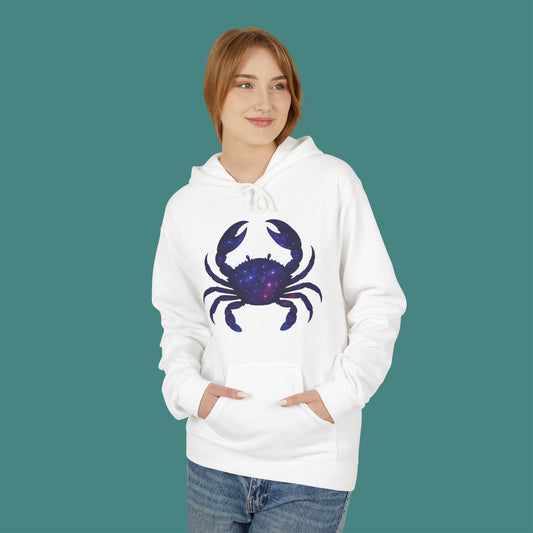 Cosmic Galaxy Crab Fleece Unisex Hoodie