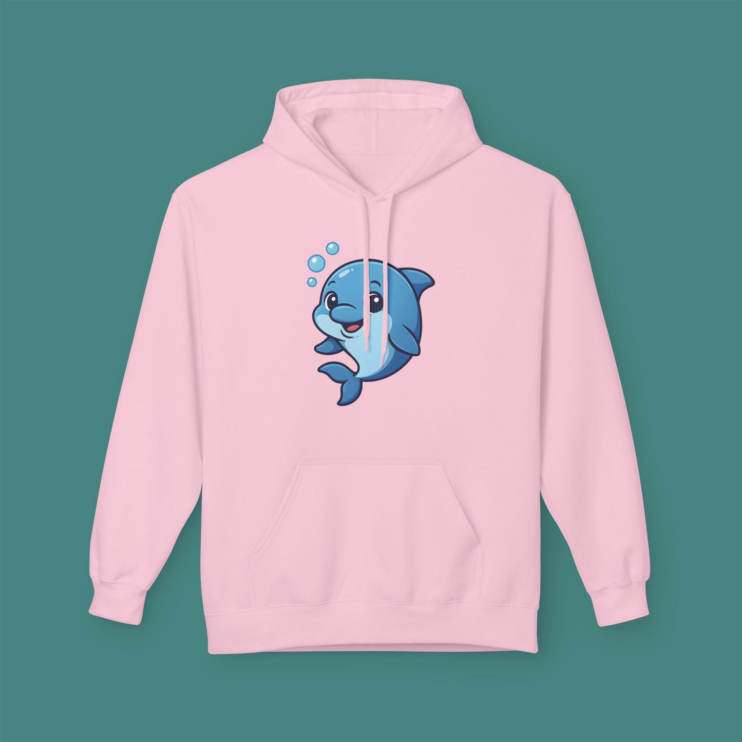 Cartoon Cute Dolphin Fleece Unisex Hoodie