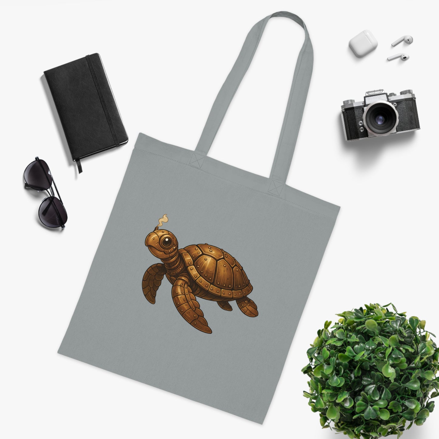 Steampunk Mechanical Turtle Tote Bag