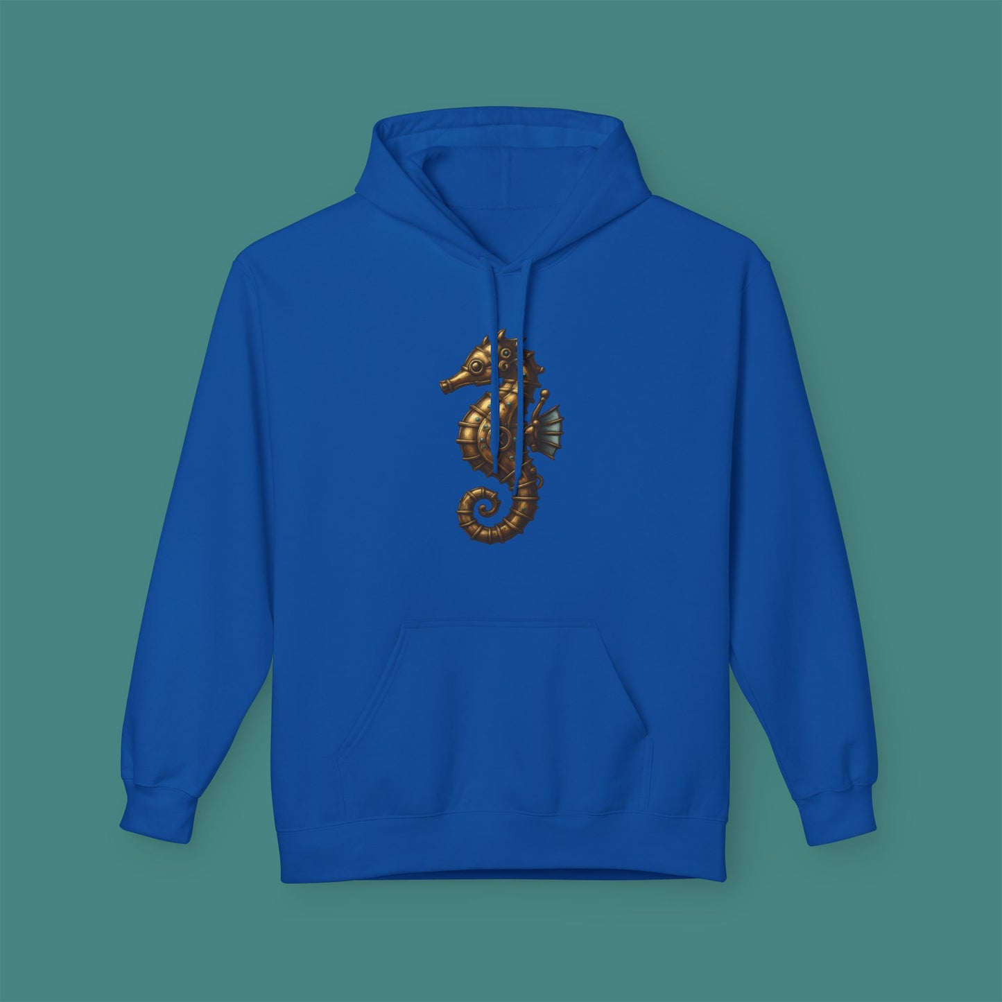 Steampunk Mechanical Seahorse Fleece Unisex Hoodie