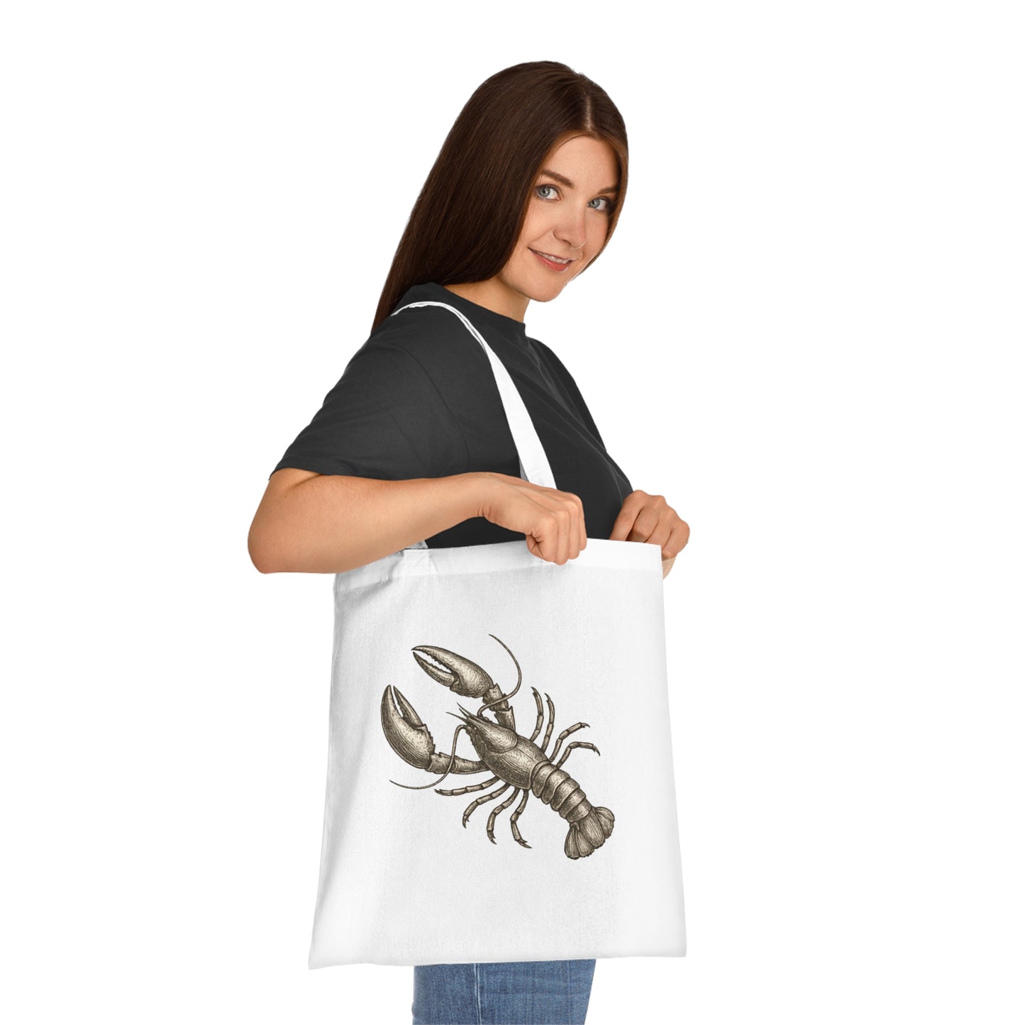 Vintage Etching Lobster Tote Bag