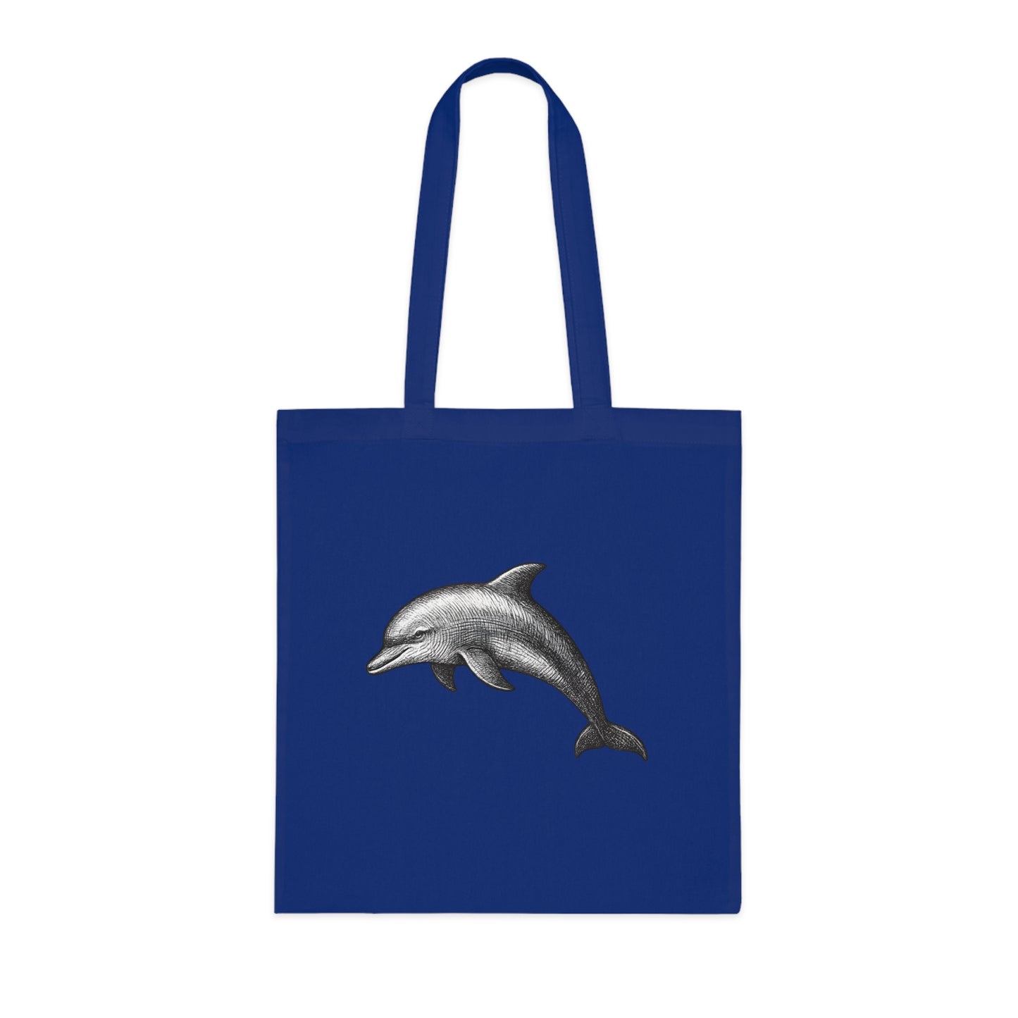 Vintage Etching Dolphin Tote Bag