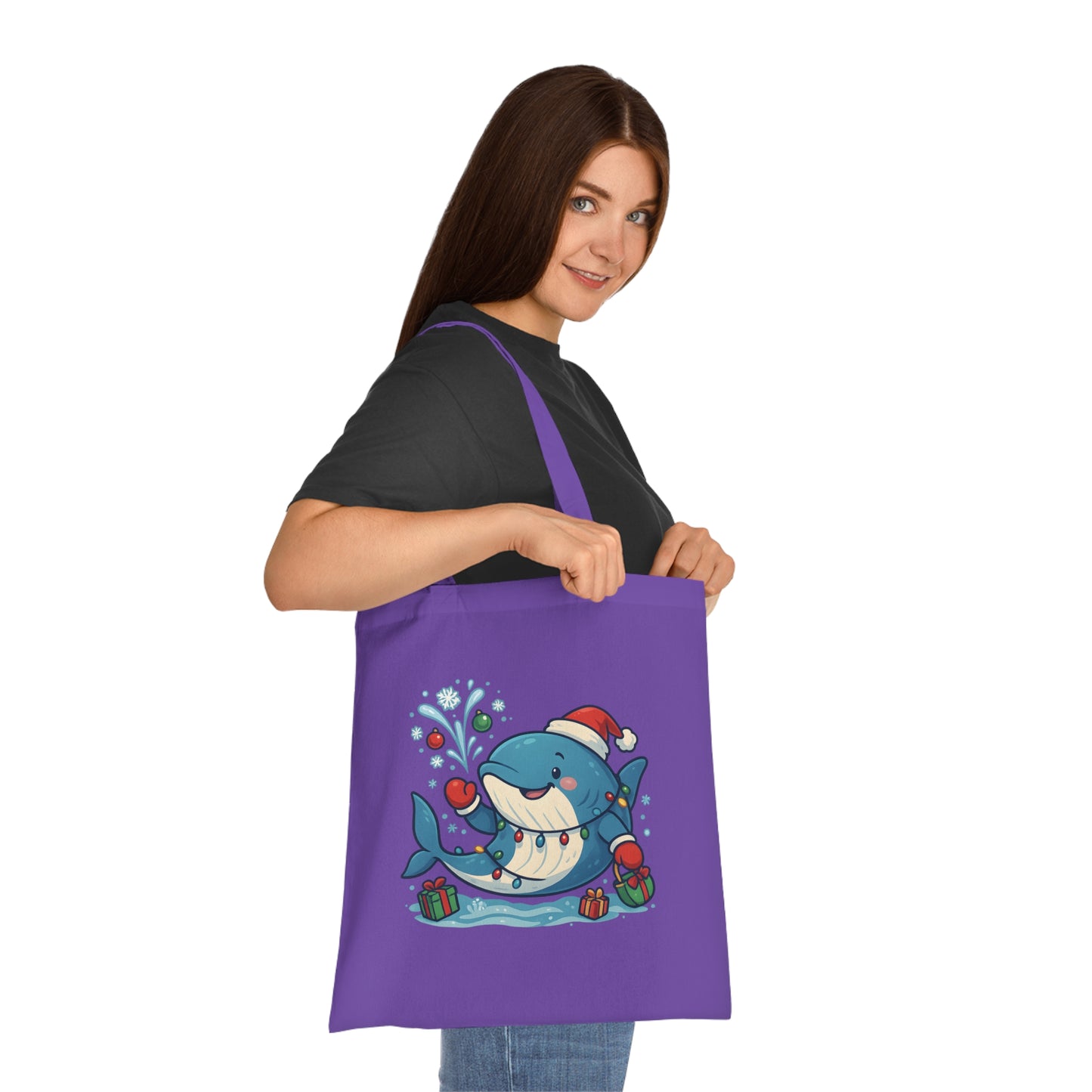 Christmas Whale Tote Bag