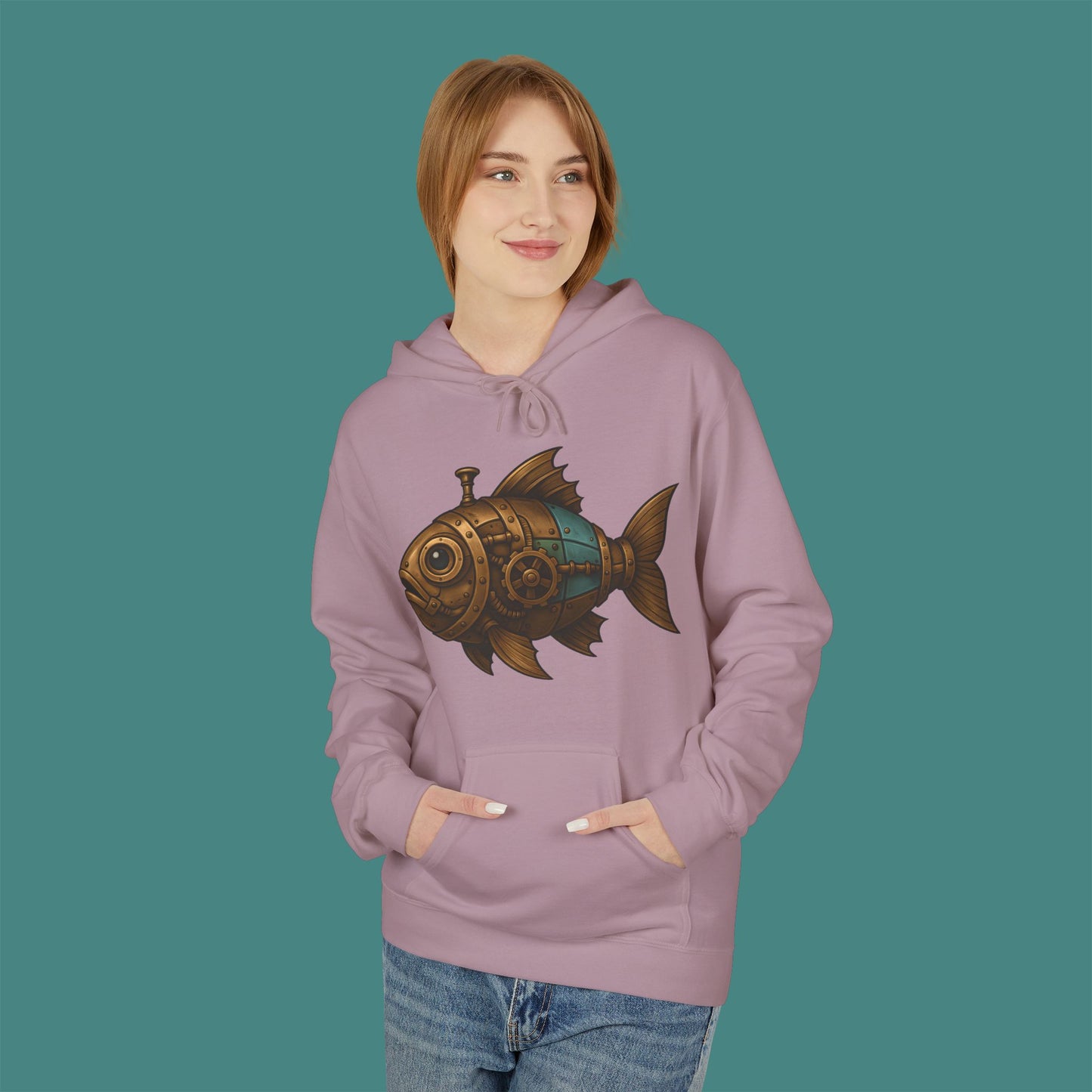 Steampunk Mechanical Fish Fleece Unisex Hoodie