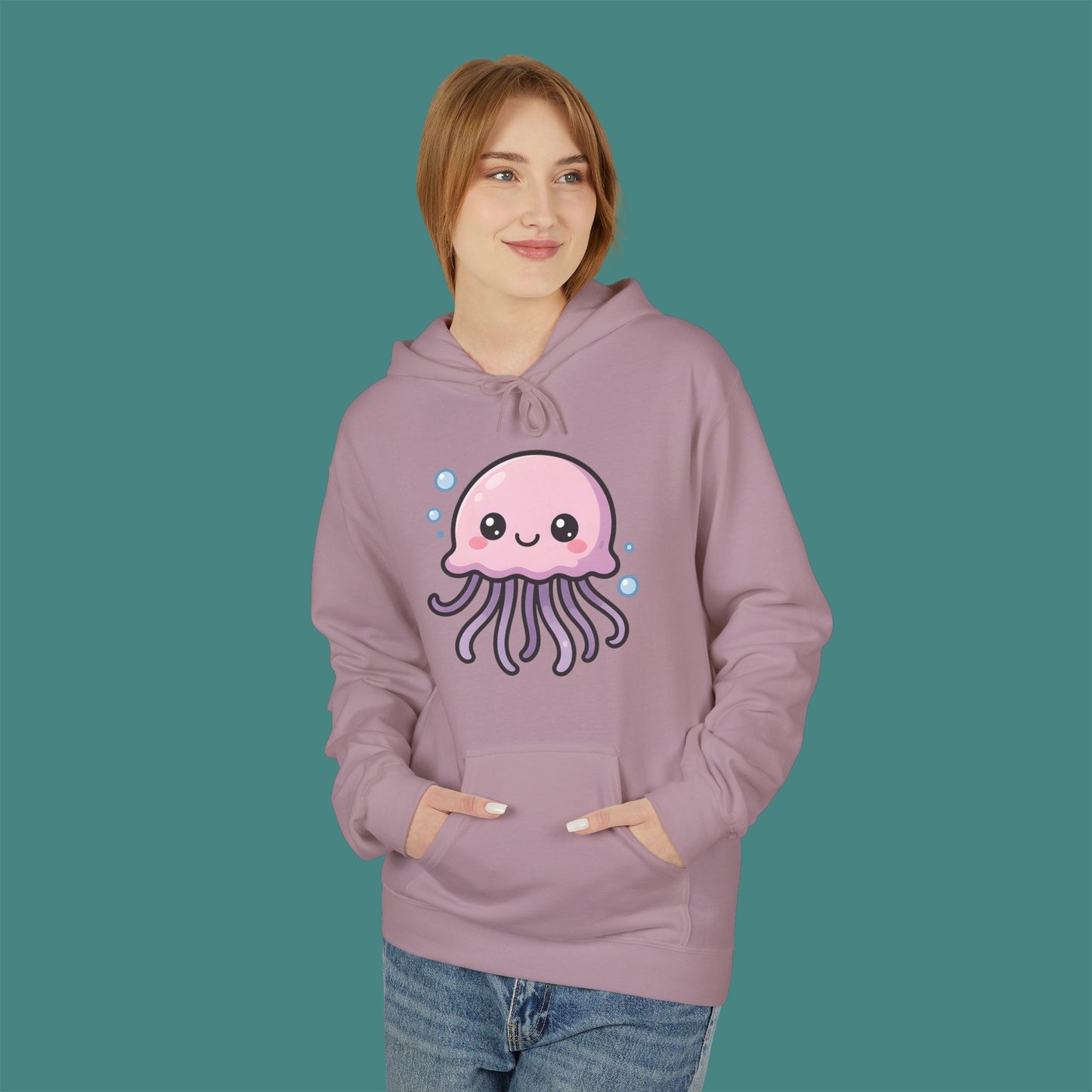 Cartoon Cute Jellyfish Fleece Unisex Hoodie