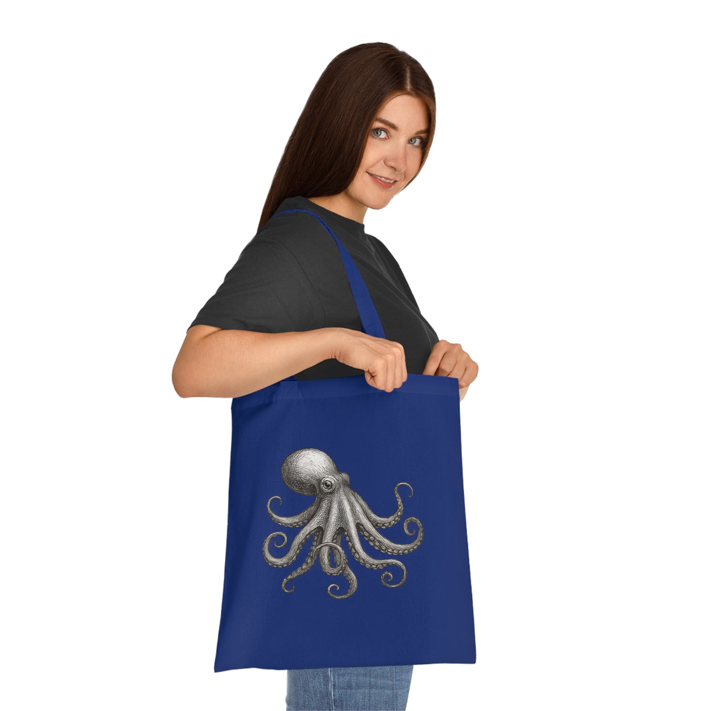 Vintage Etching Octopus Tote Bag