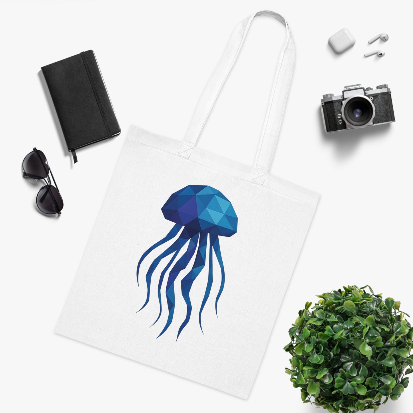 Geometric Polygon Jellyfish Tote Bag