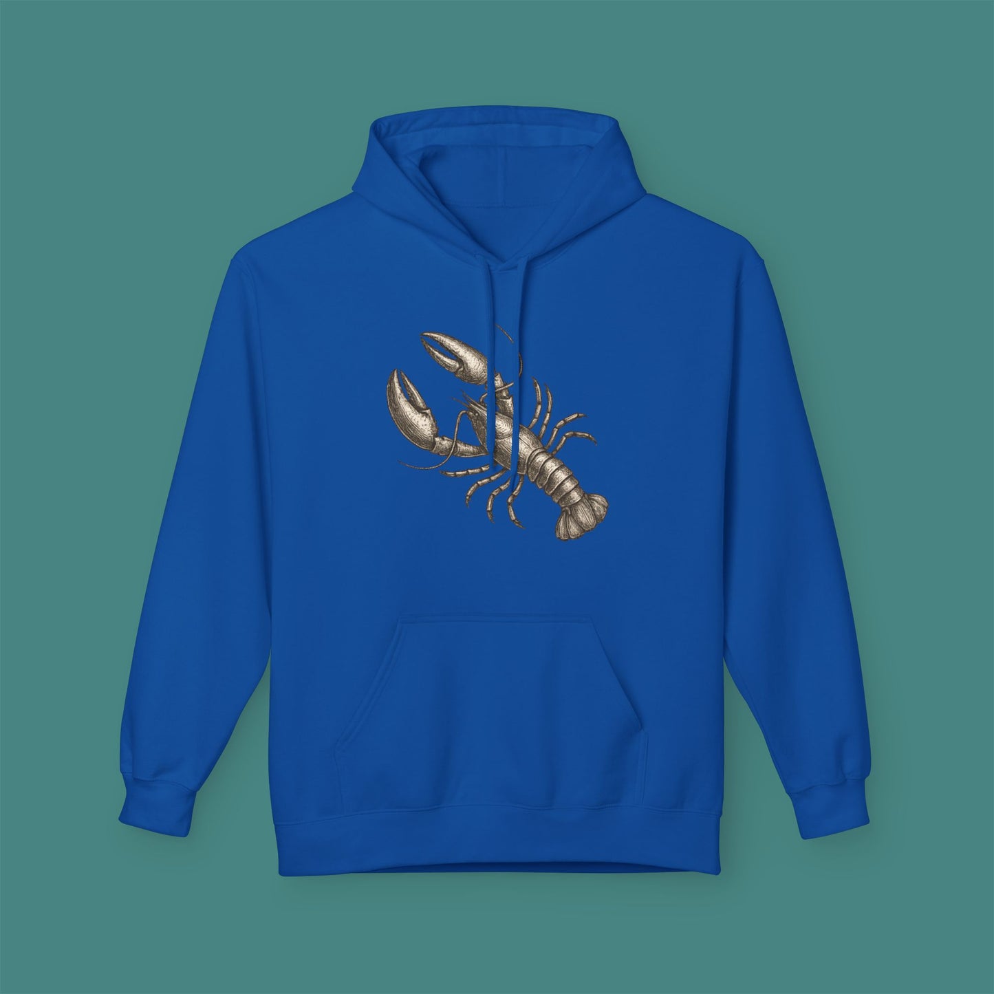 Vintage Etching Lobster Fleece Unisex Hoodie