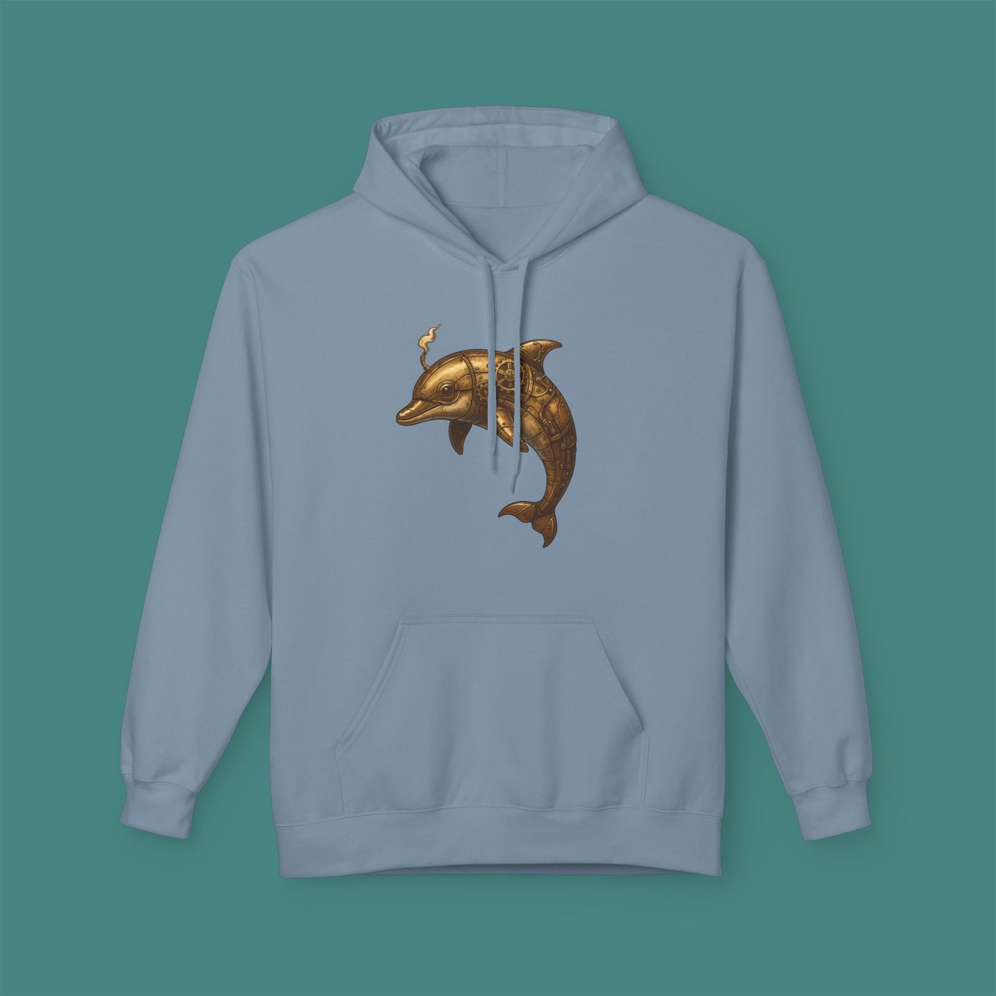 Steampunk Mechanical Dolphin Fleece Unisex Hoodie