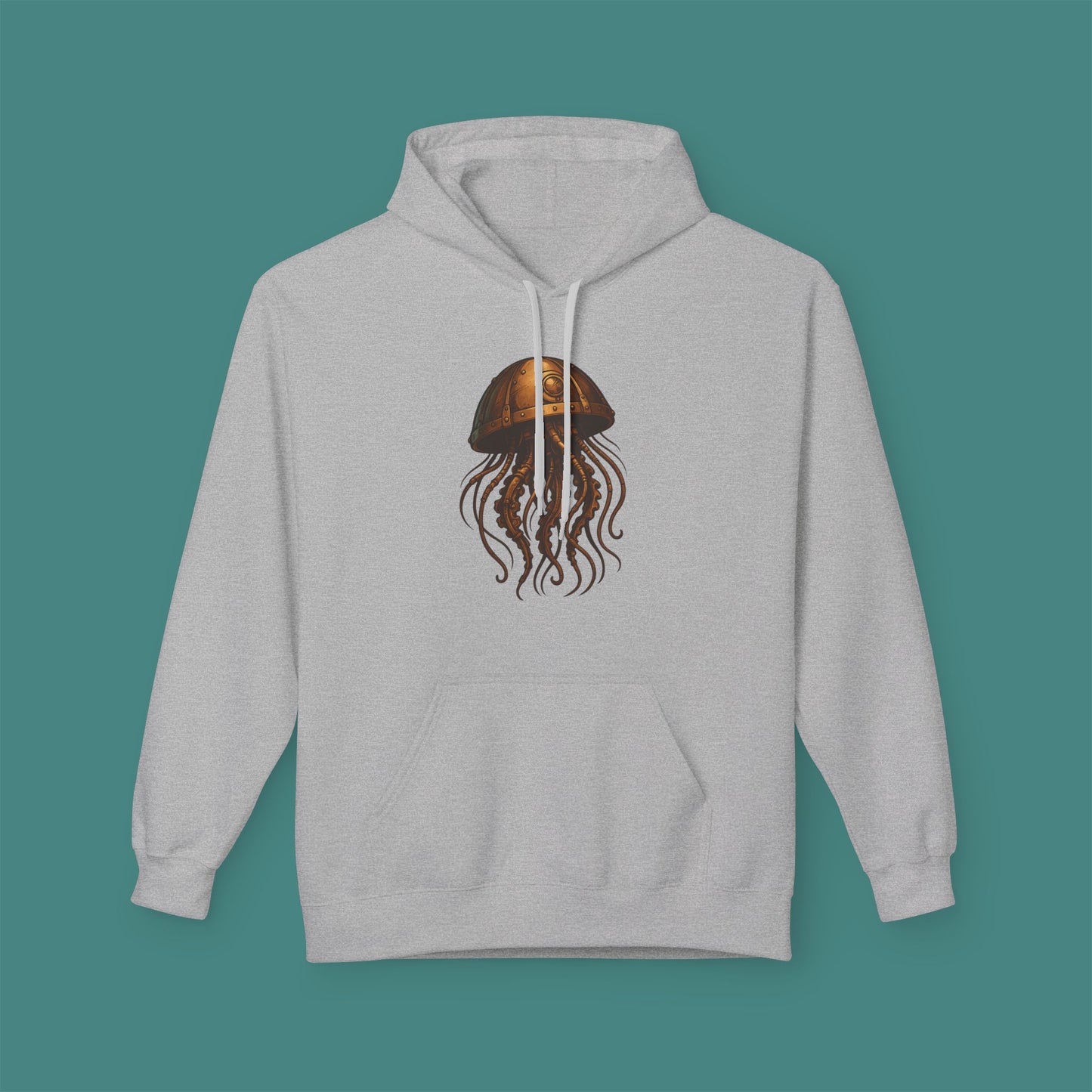 Steampunk Mechanical Jellyfish Fleece Unisex Hoodie
