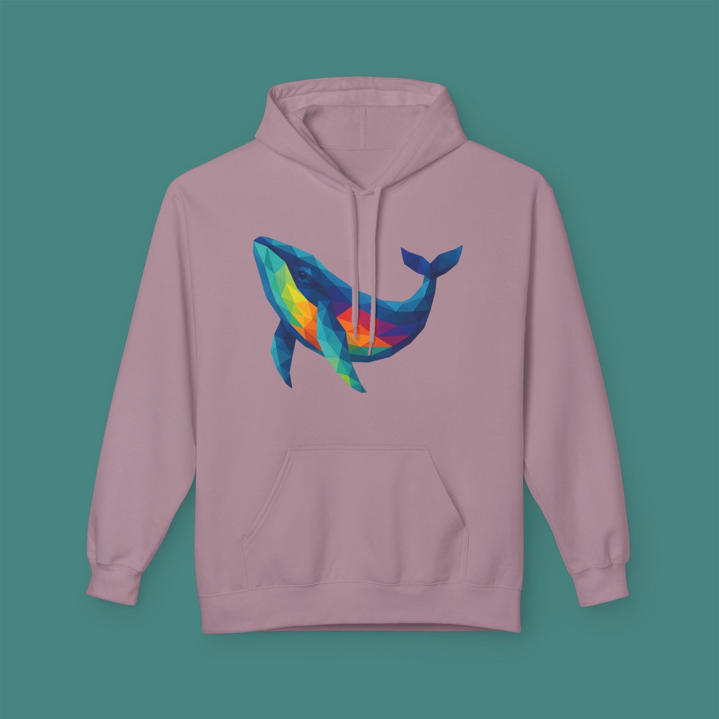 Geometric Polygon Whale Fleece Unisex Hoodie