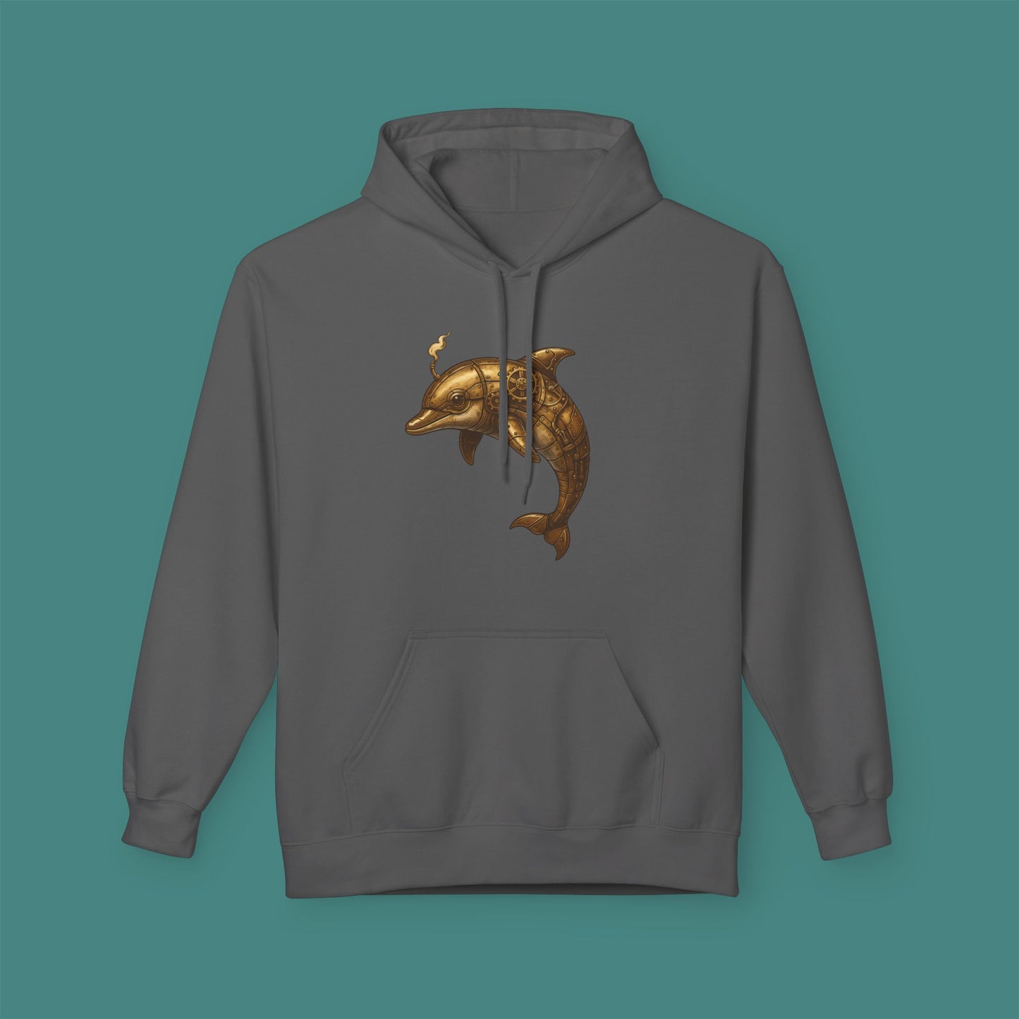 Steampunk Mechanical Dolphin Fleece Unisex Hoodie