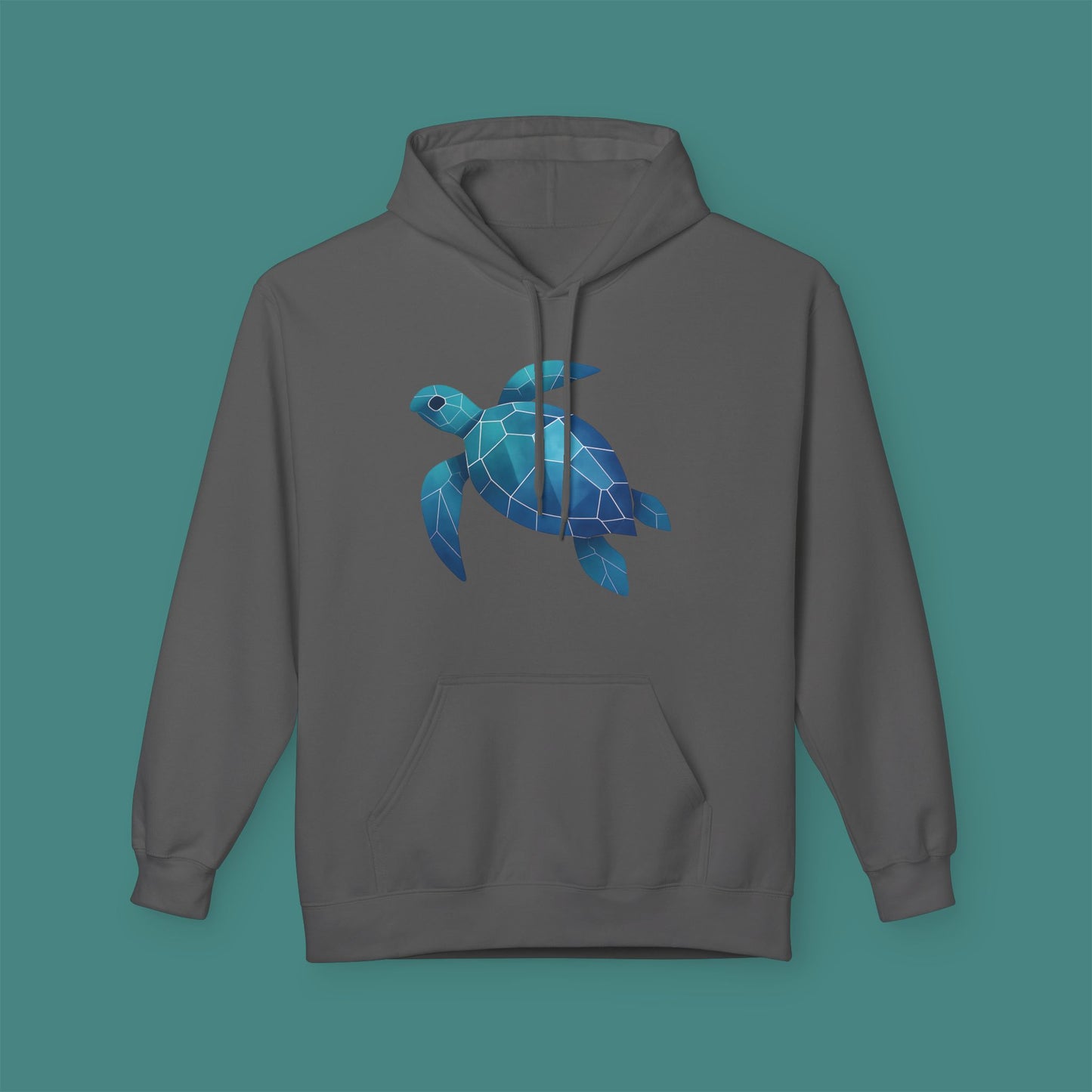 Geometric Polygon Turtle Fleece Unisex Hoodie