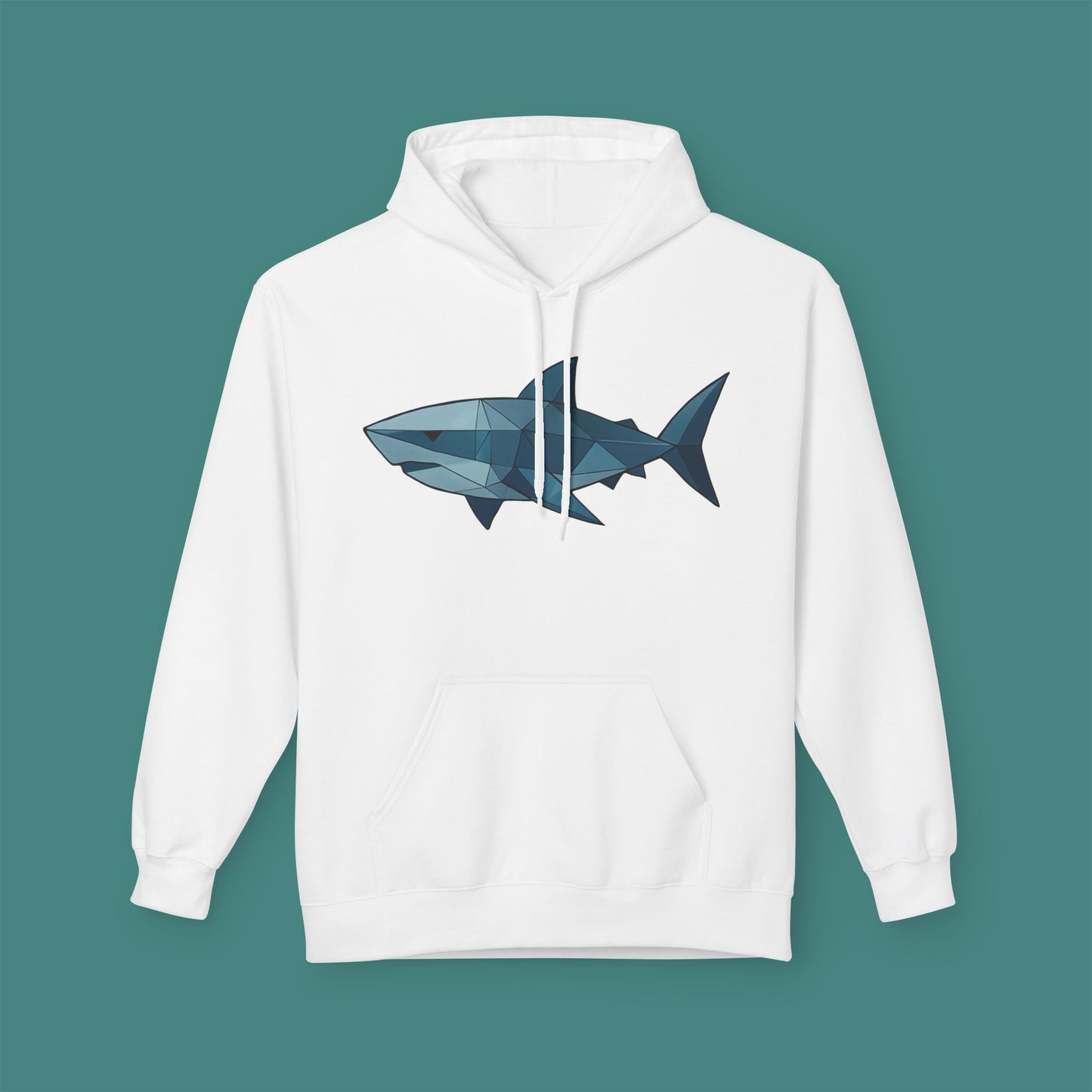 Geometric Polygon Shark Fleece Unisex Hoodie