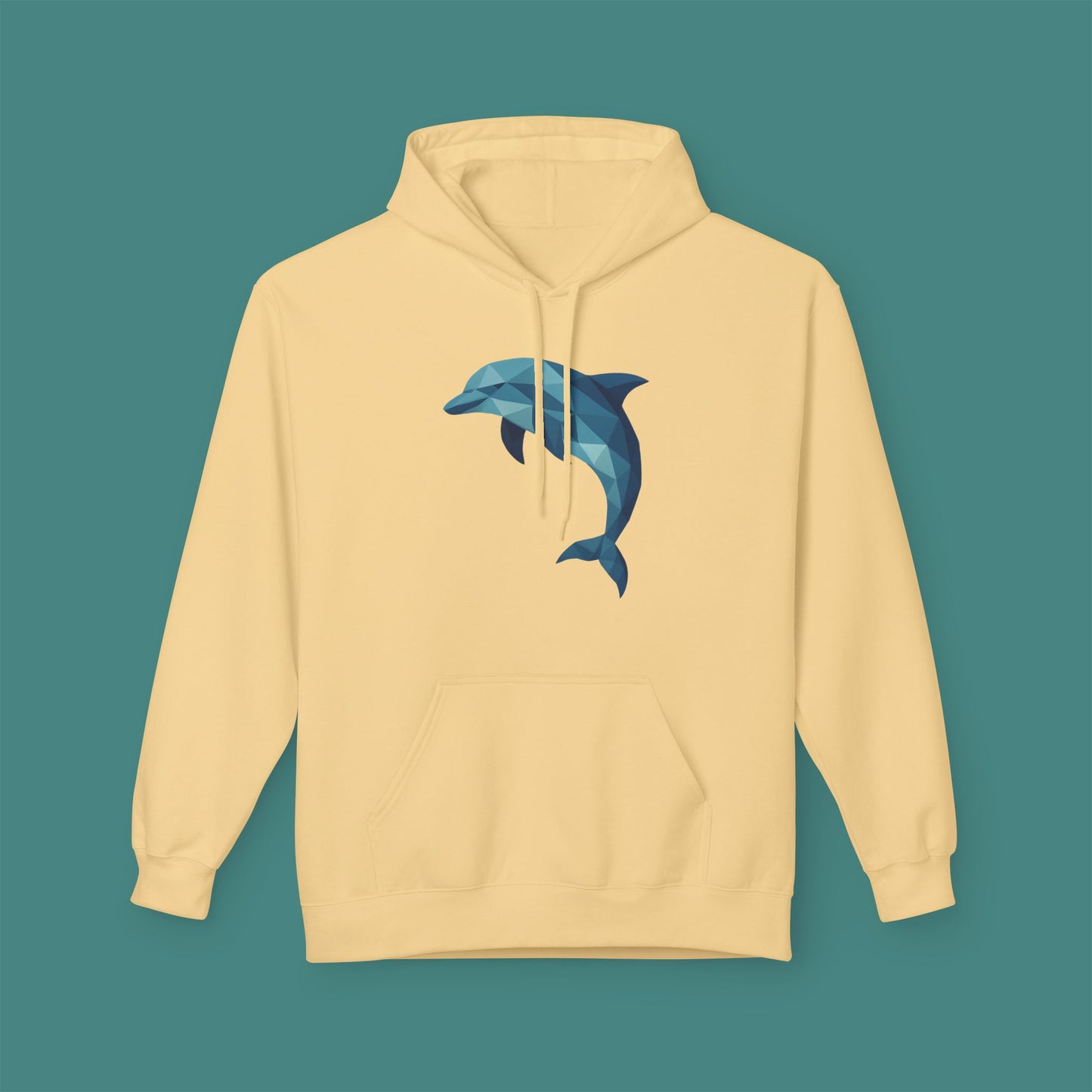 Geometric Polygon Dolphin Fleece Unisex Hoodie