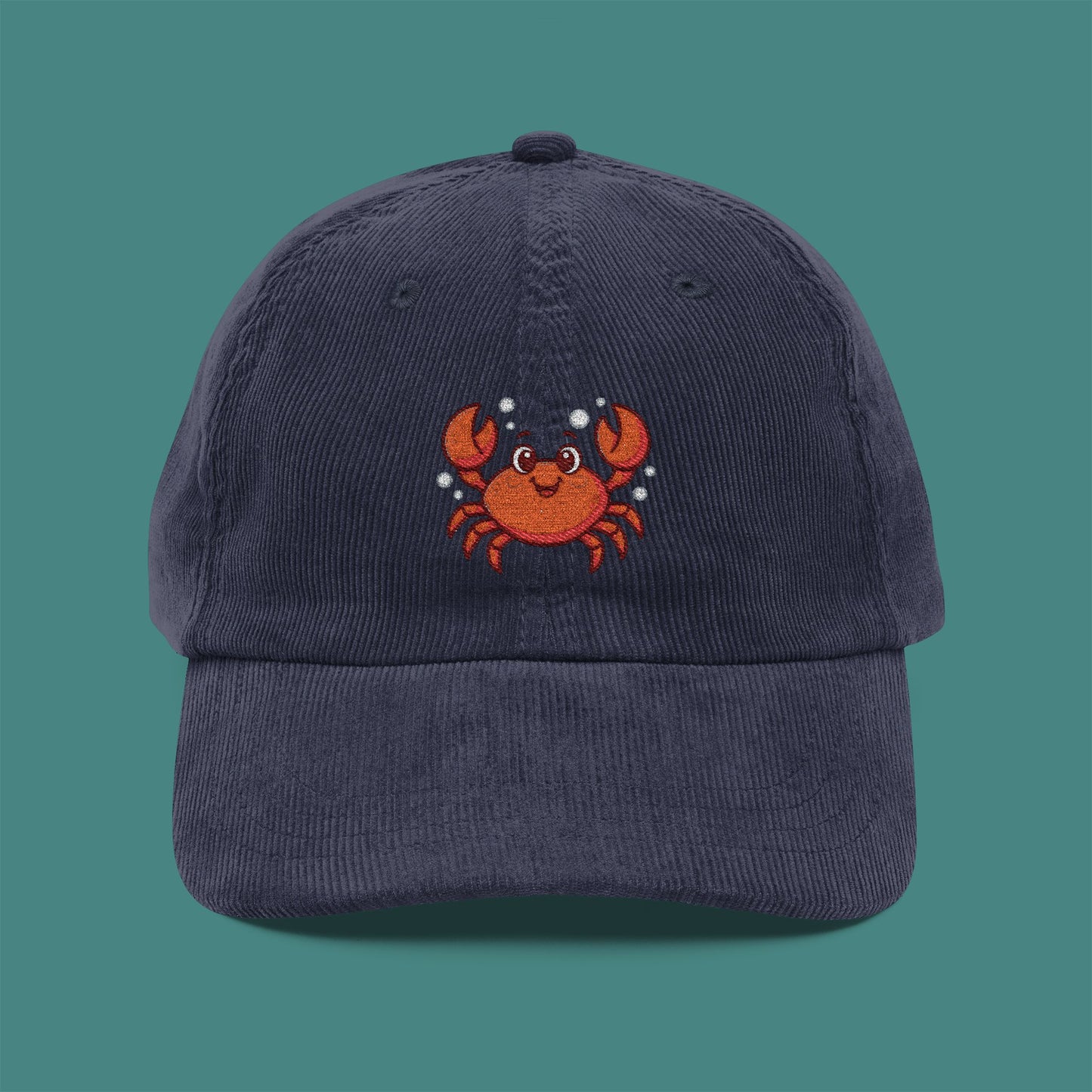 Cartoon Cute Crab Corduroy Embroidered Cap