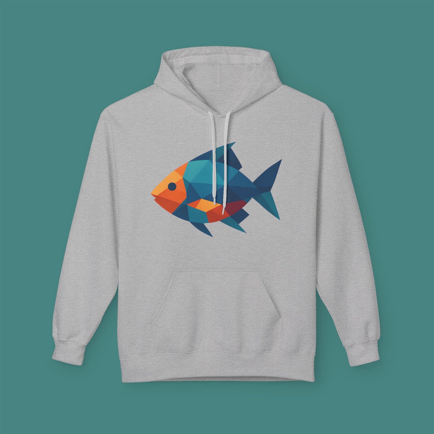 Geometric Polygon Fish Fleece Unisex Hoodie
