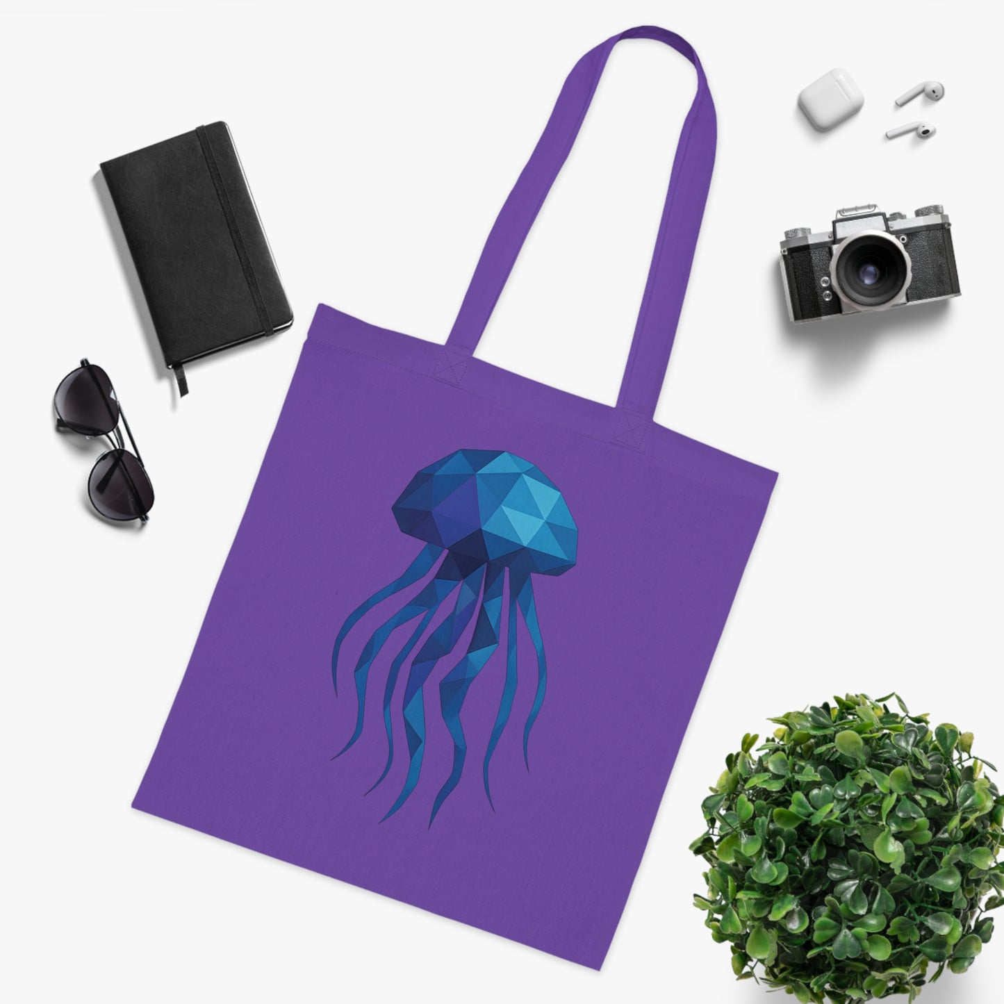 Geometric Polygon Jellyfish Tote Bag