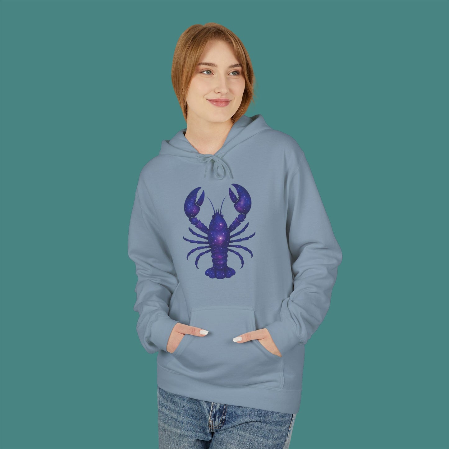 Cosmic Galaxy Lobster Fleece Unisex Hoodie