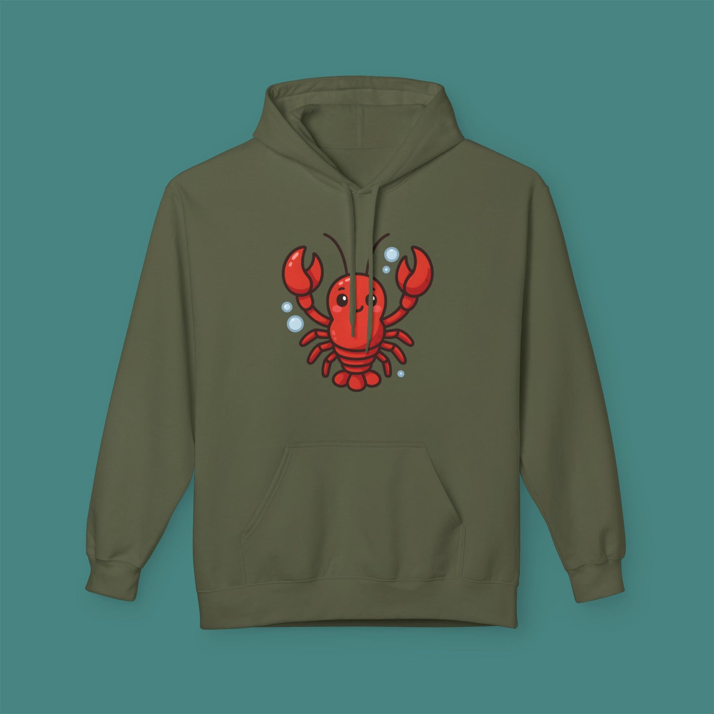 Cartoon Cute Lobster Fleece Unisex Hoodie