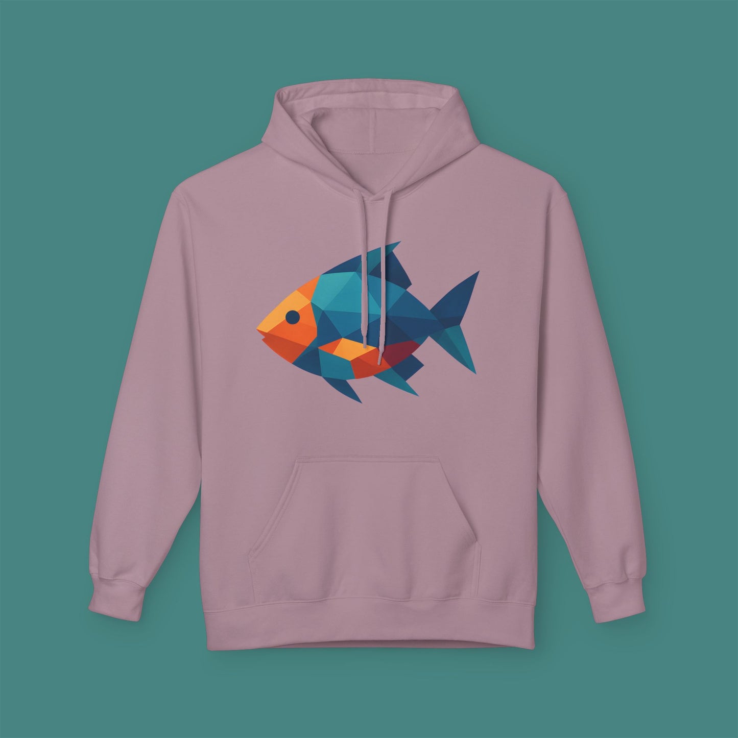 Geometric Polygon Fish Fleece Unisex Hoodie