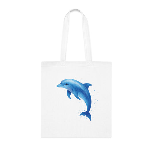 Watercolor Splash Dolphin Tote Bag