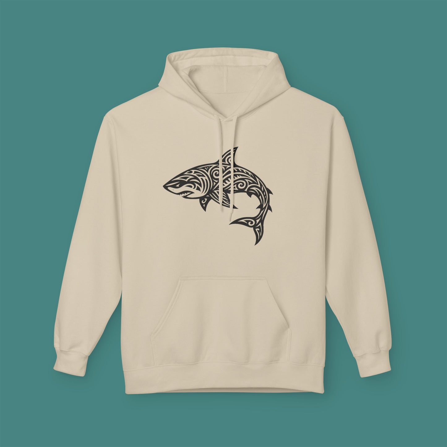 Tribal Tattoo Shark Fleece Unisex Hoodie