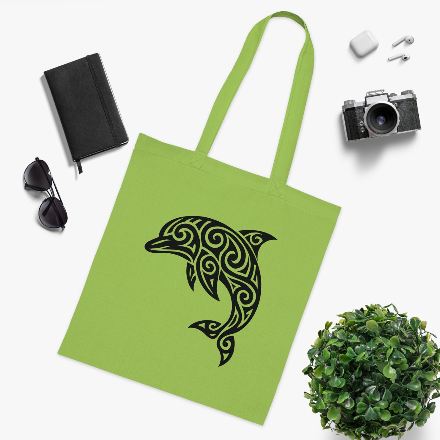 Tribal Tattoo Dolphin Tote Bag